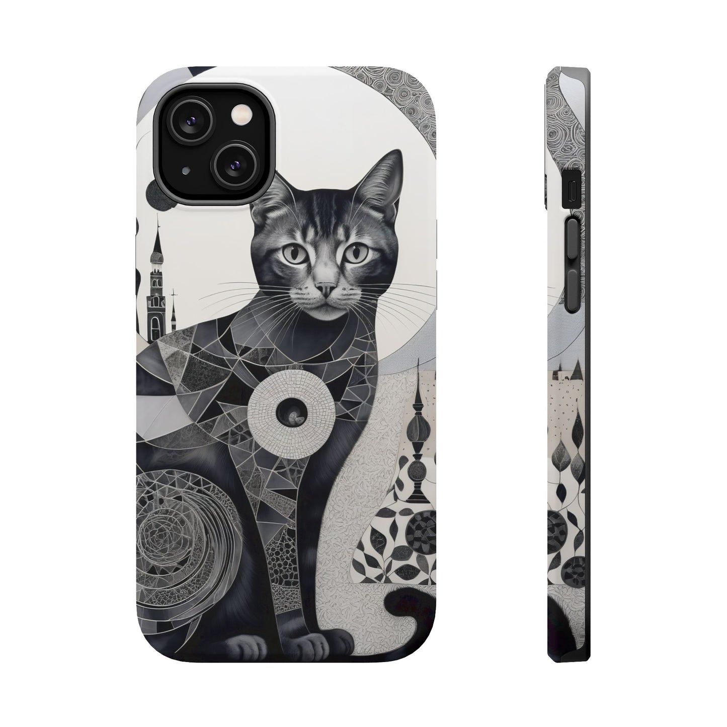 Abstract Cat iPhone Tough Case - Dual Layer Protection