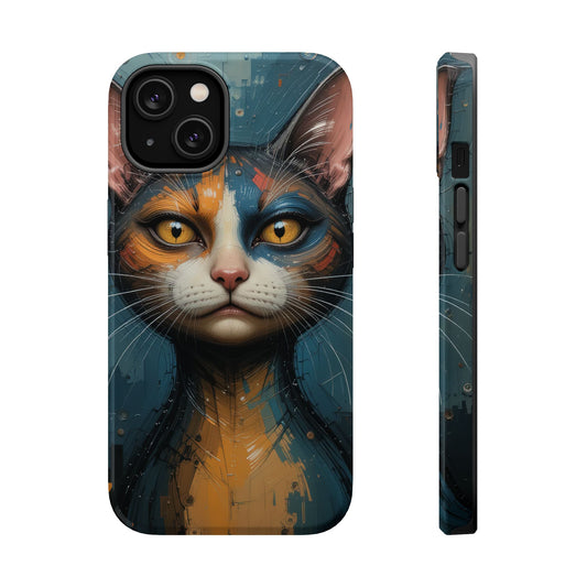 Cat Painting MagSafe® iPhone Tough Case Dual Layer Robust