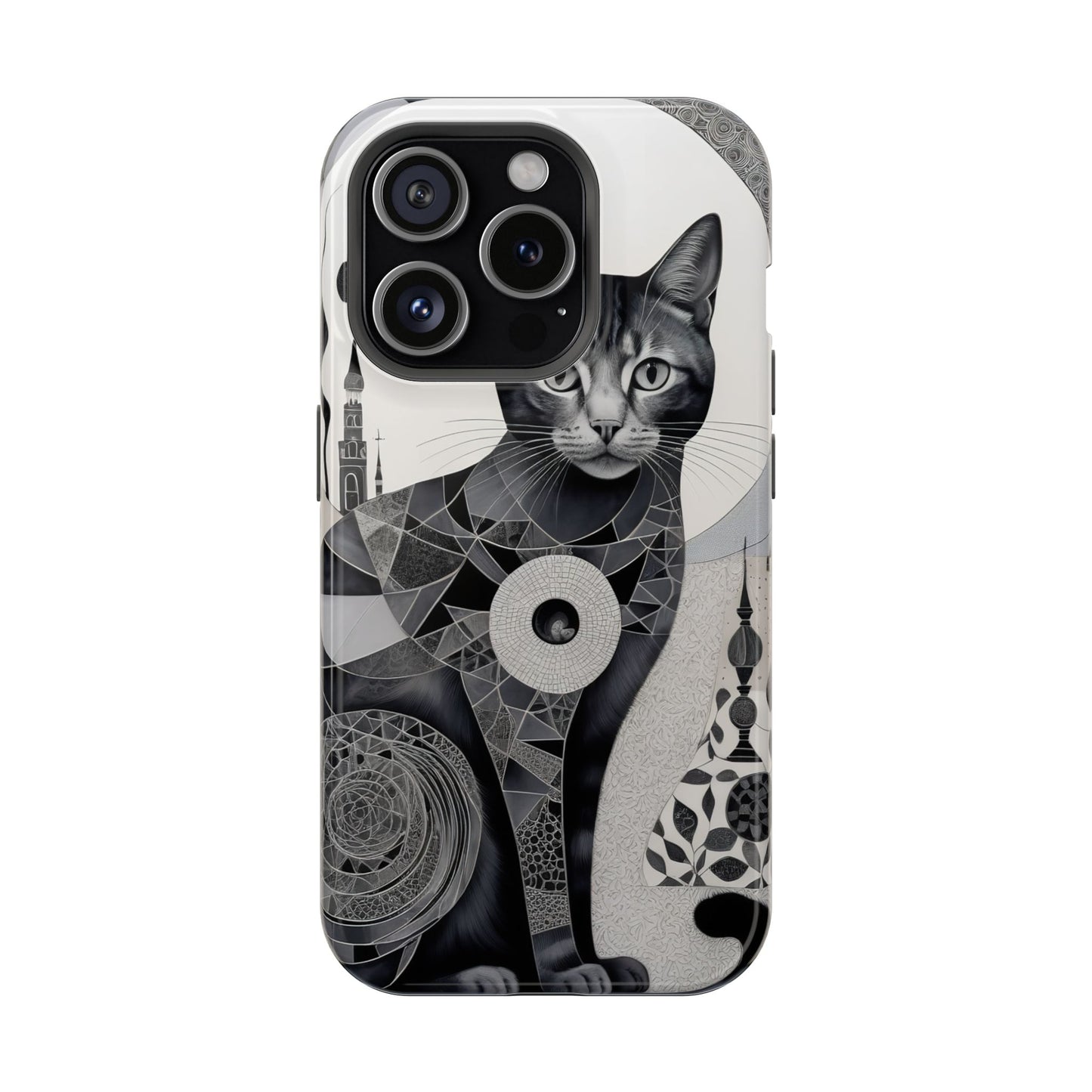 Abstract Cat MagSafe® iPhone Tough Case Dual Layer Robust