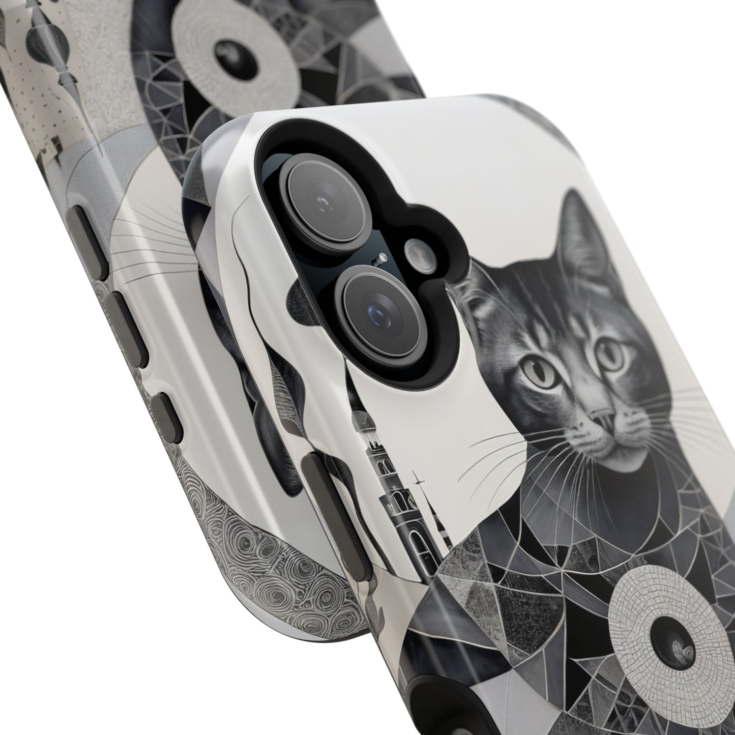 Abstract Cat MagSafe® iPhone Tough Case Dual Layer Robust