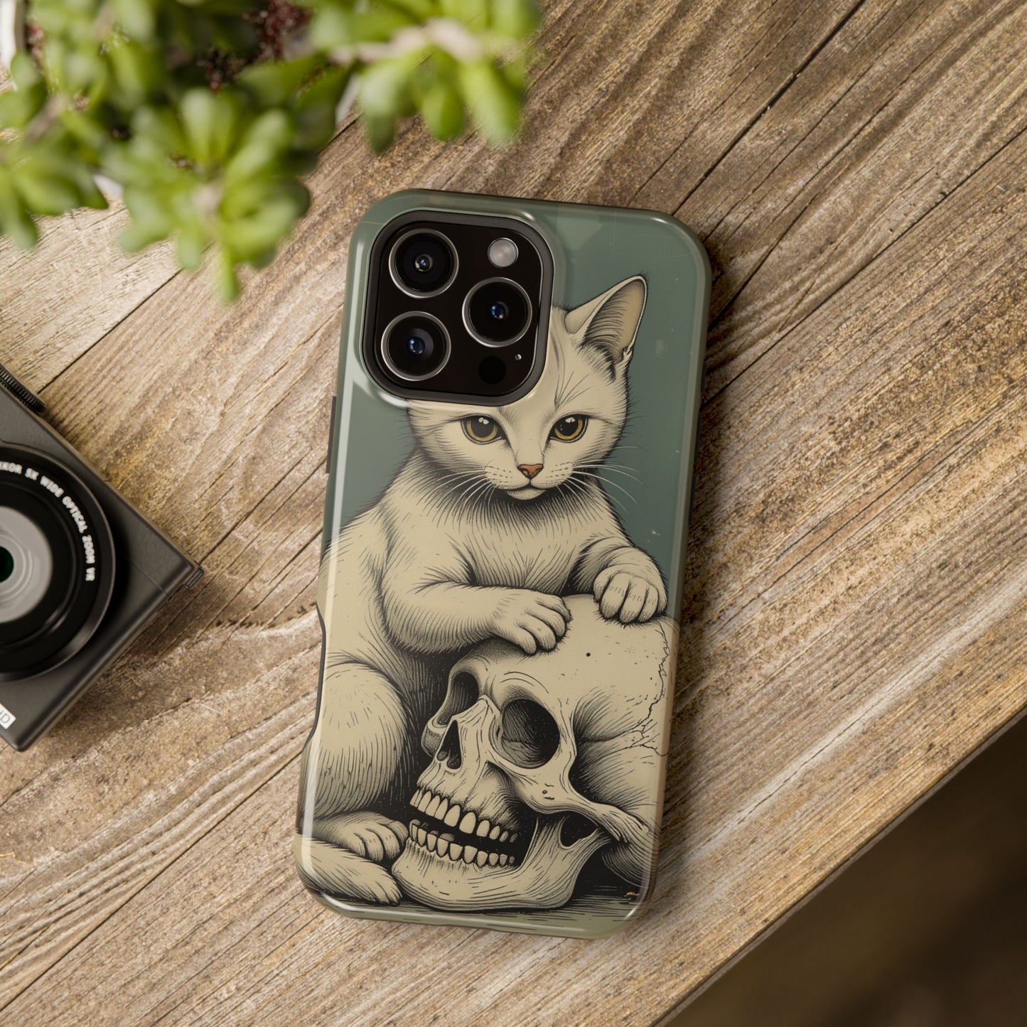 Cat & Skull MagSafe® iPhone Tough Case Dual Layer Robust