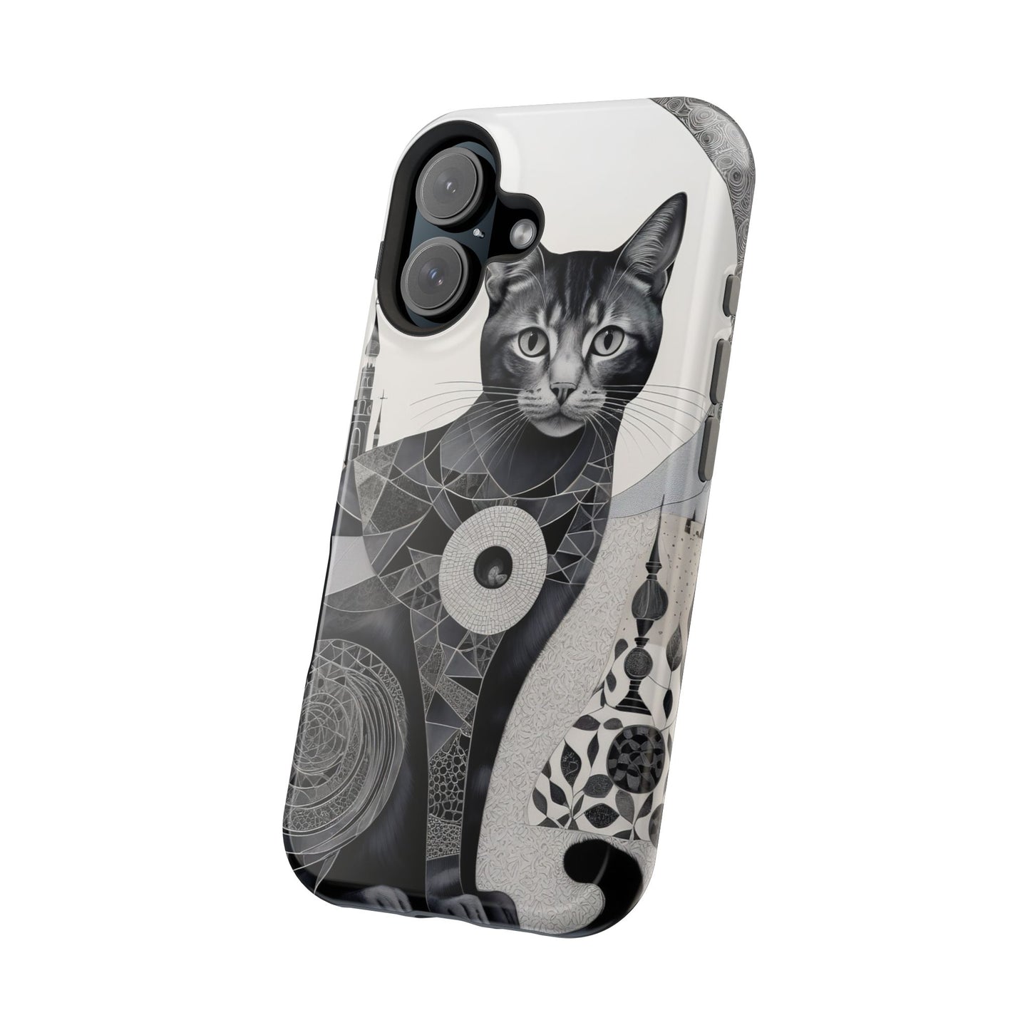 Abstract Cat MagSafe® iPhone Tough Case Dual Layer Robust