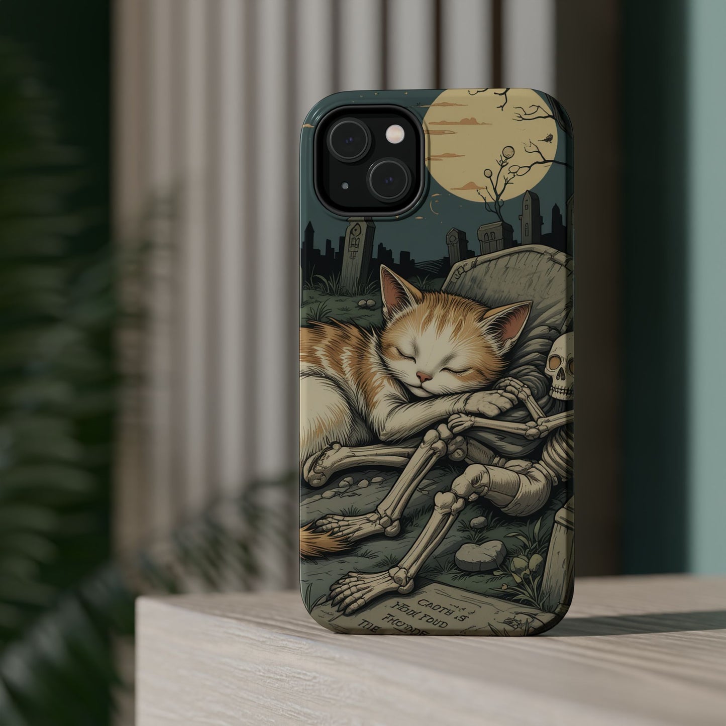Graveyard Cat MagSafe® iPhone Tough Case Dual Layer Robust