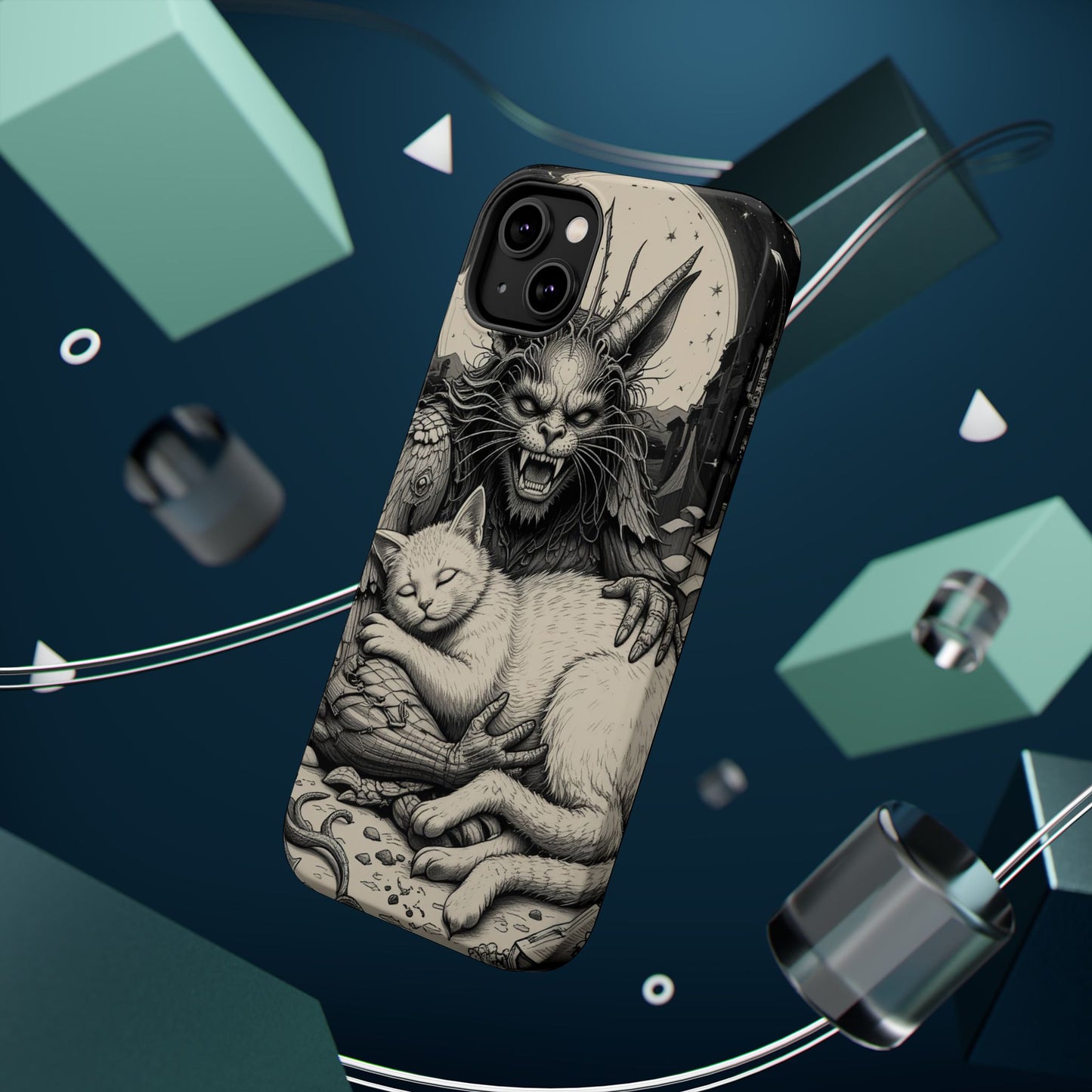 Demon's Cat MagSafe® iPhone Tough Case Dual Layer Robust