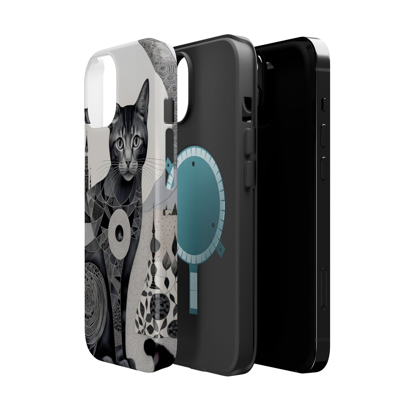 Abstract Cat MagSafe® iPhone Tough Case Dual Layer Robust