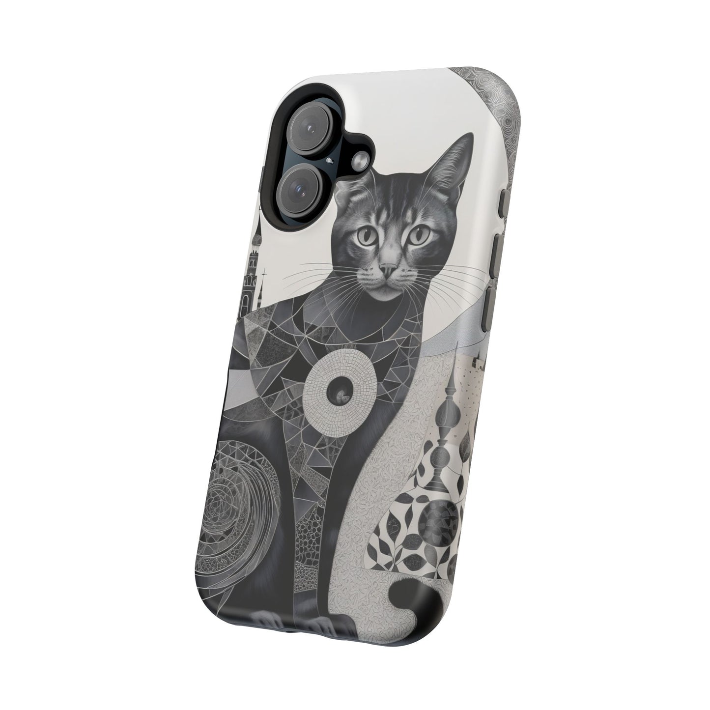 Abstract Cat MagSafe® iPhone Tough Case Dual Layer Robust