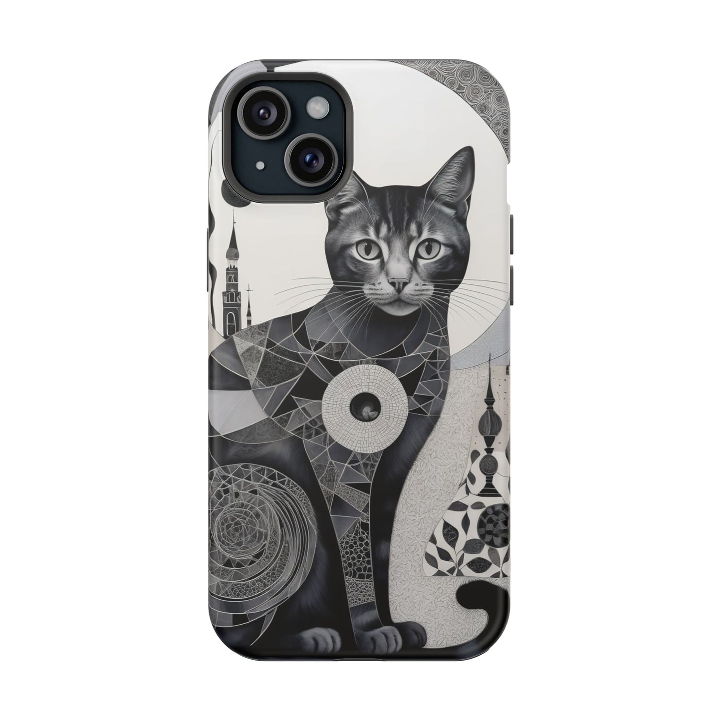 Abstract Cat MagSafe® iPhone Tough Case Dual Layer Robust