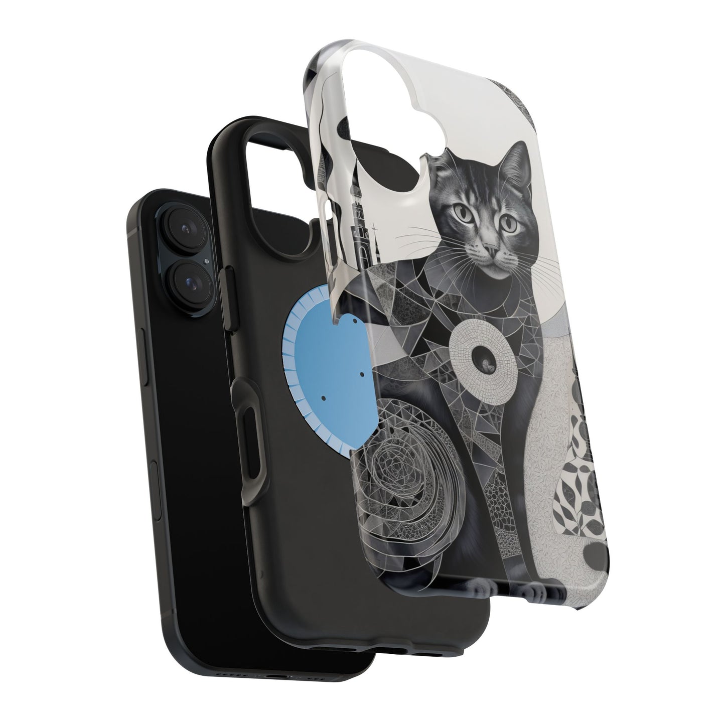 Abstract Cat MagSafe® iPhone Tough Case Dual Layer Robust