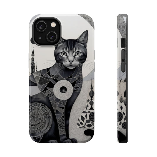 Abstract Cat iPhone Tough Case - Dual Layer Protection