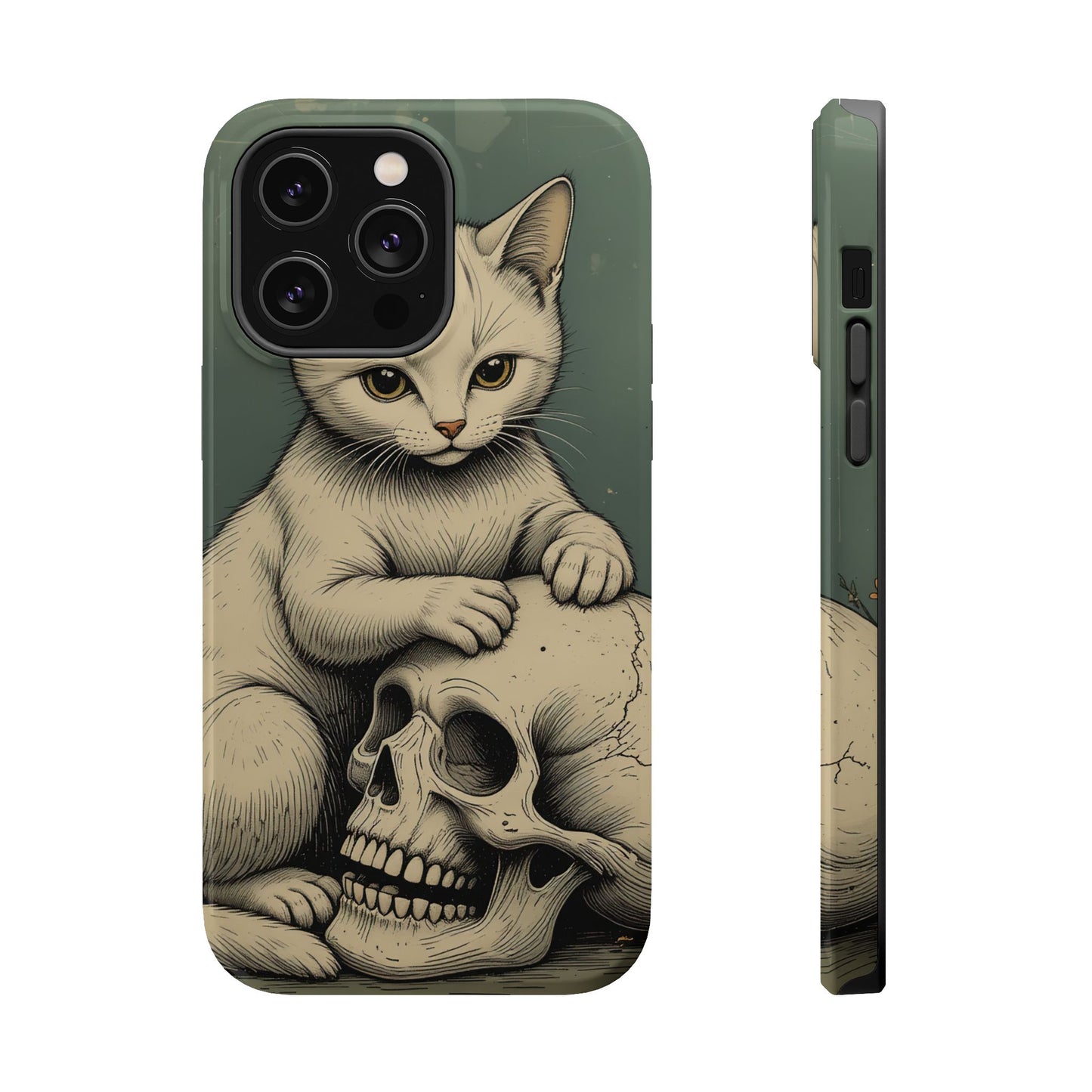 Cat & Skull MagSafe® iPhone Tough Case Dual Layer Robust