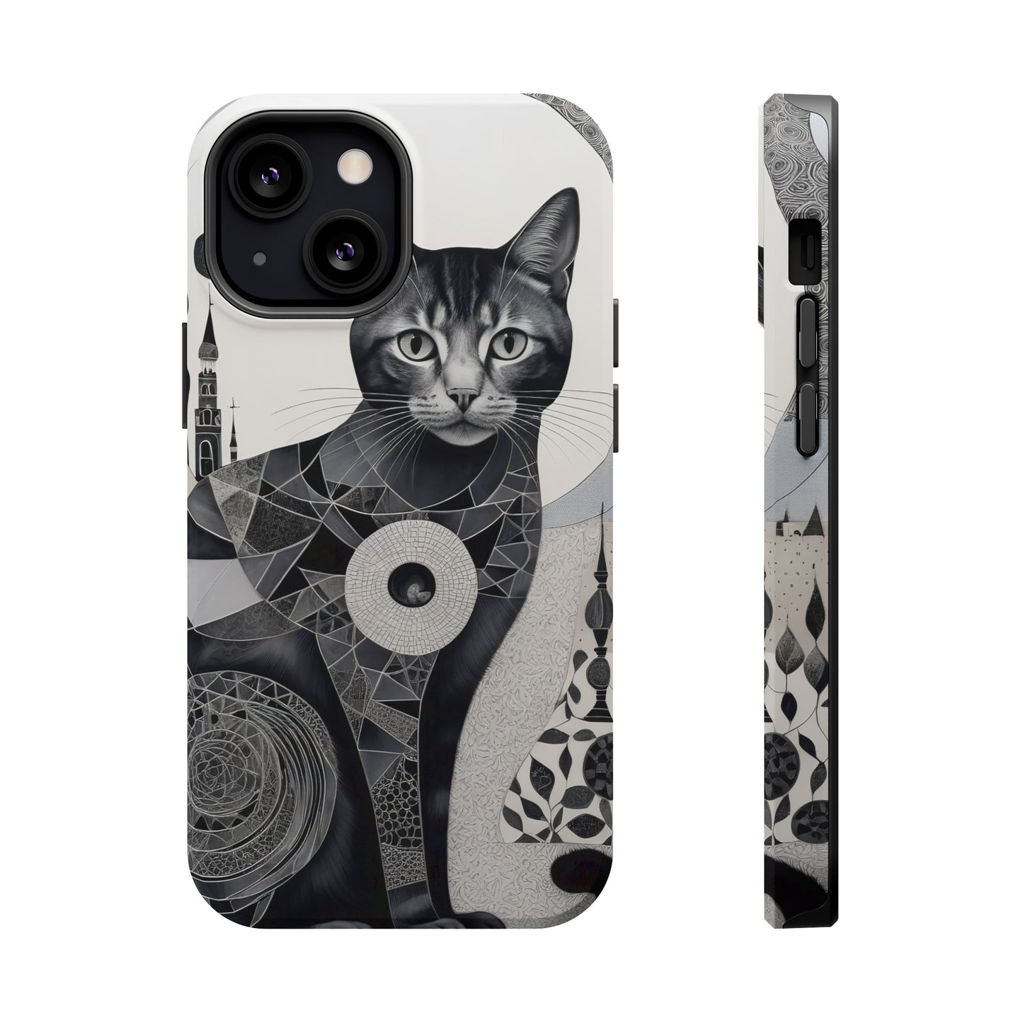 Abstract Cat MagSafe® iPhone Tough Case Dual Layer Robust