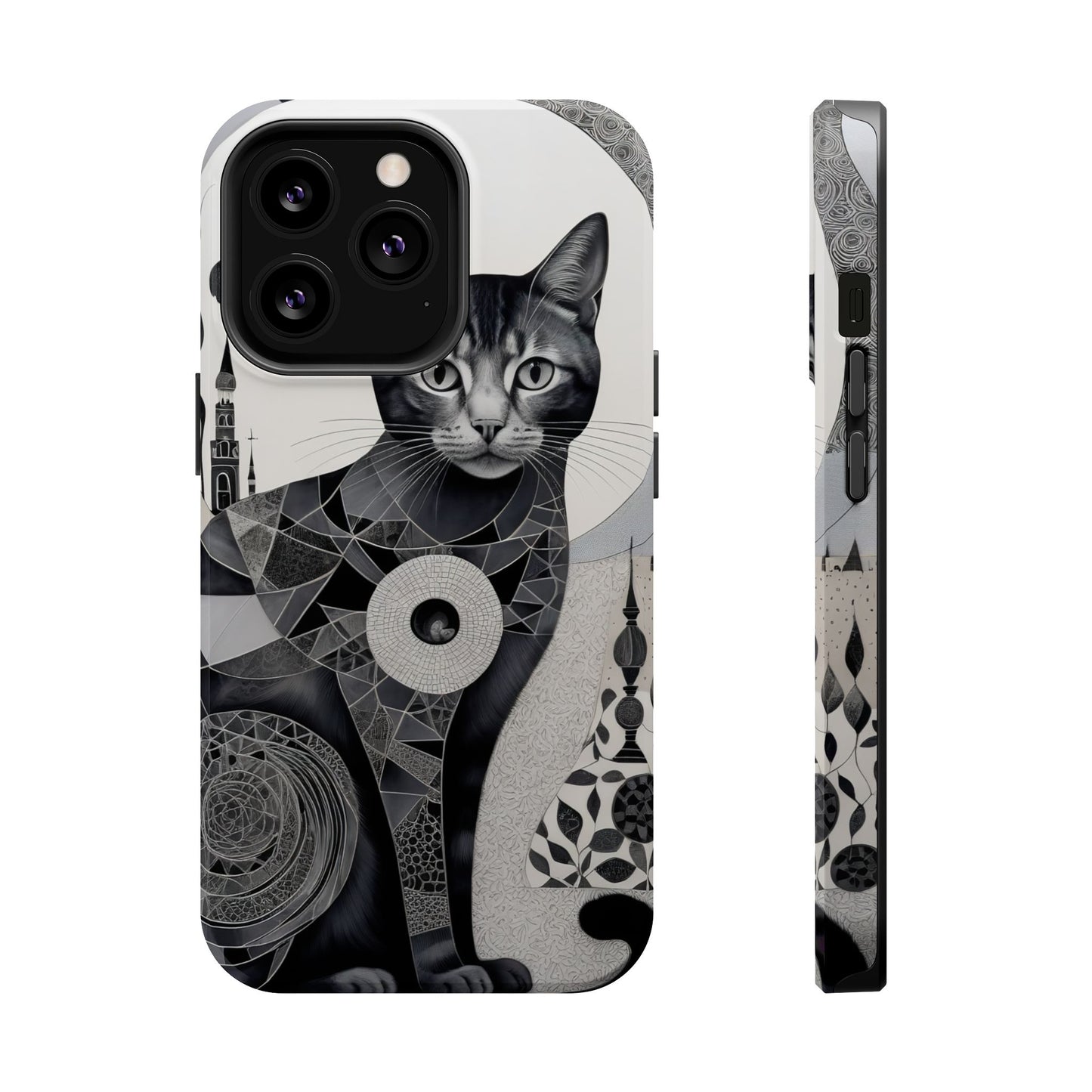 Abstract Cat MagSafe® iPhone Tough Case Dual Layer Robust