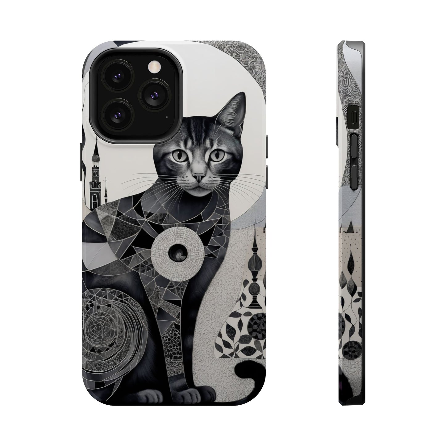 Abstract Cat MagSafe® iPhone Tough Case Dual Layer Robust