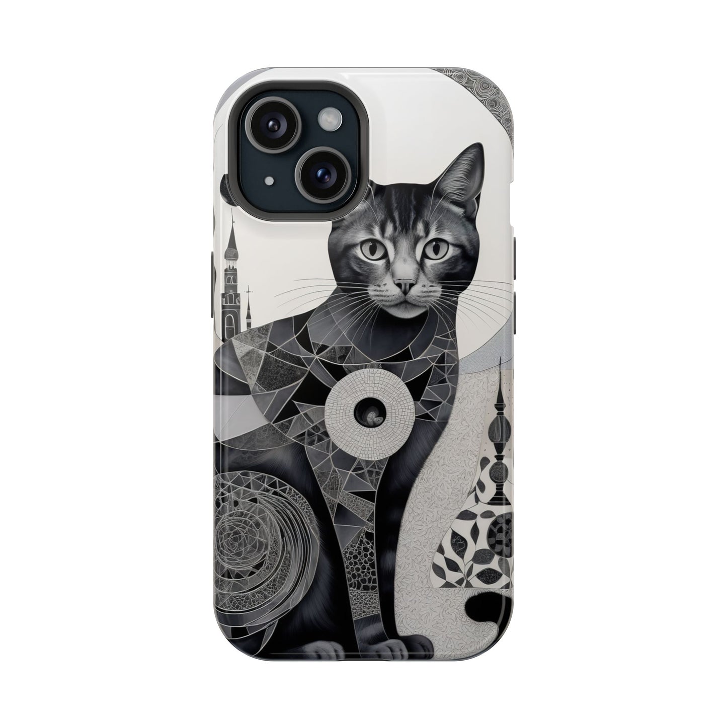 Abstract Cat MagSafe® iPhone Tough Case Dual Layer Robust