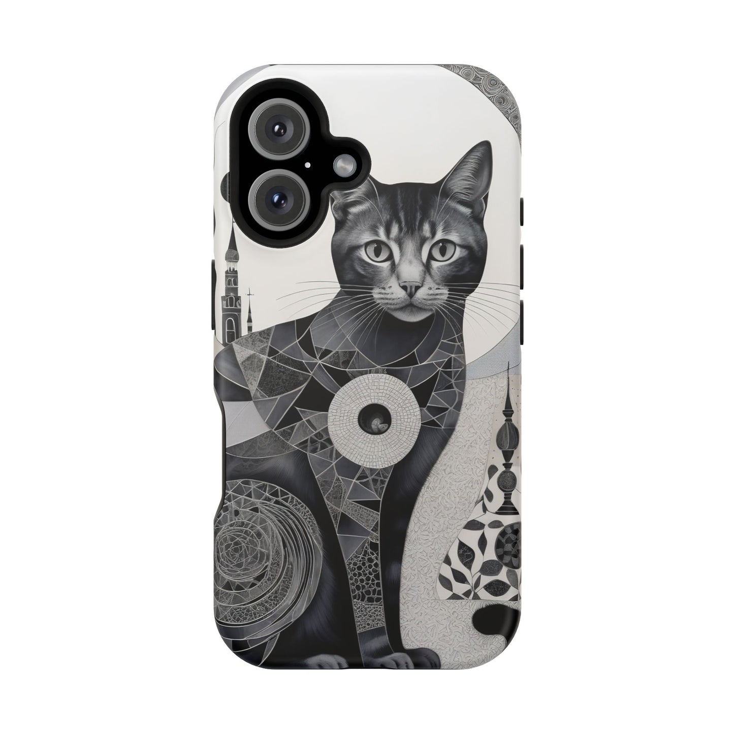 Abstract Cat MagSafe® iPhone Tough Case Dual Layer Robust