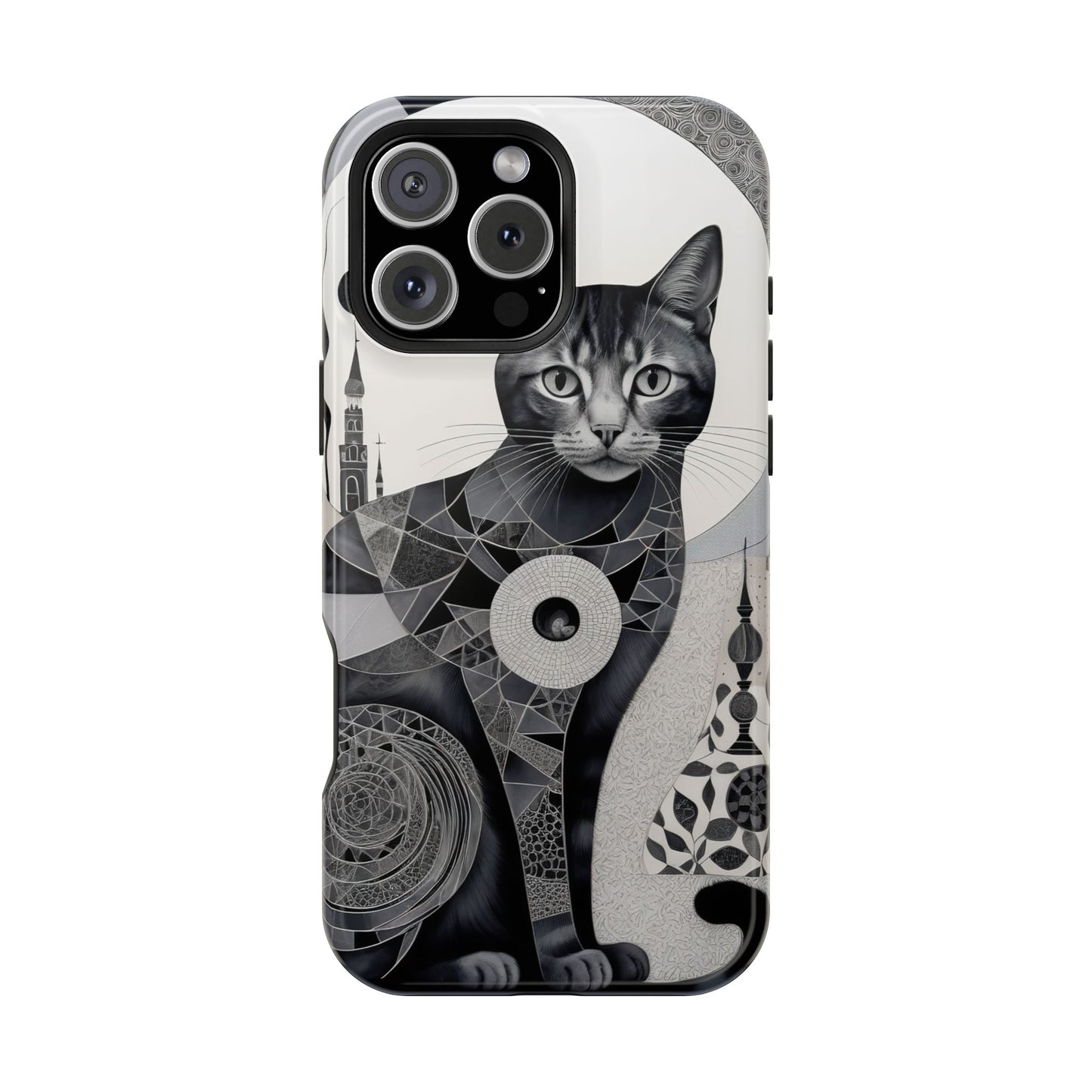 Abstract Cat iPhone Tough Case - Dual Layer Protection