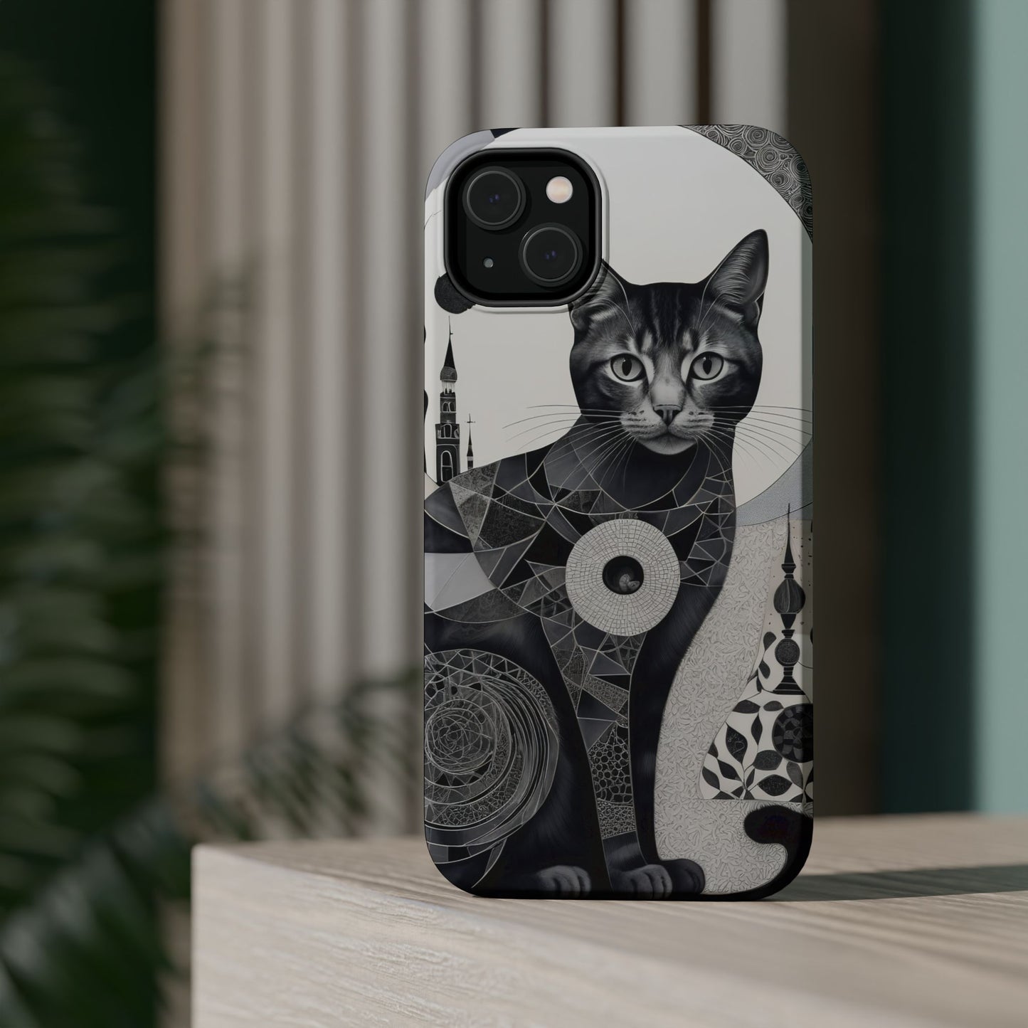 Abstract Cat MagSafe® iPhone Tough Case Dual Layer Robust