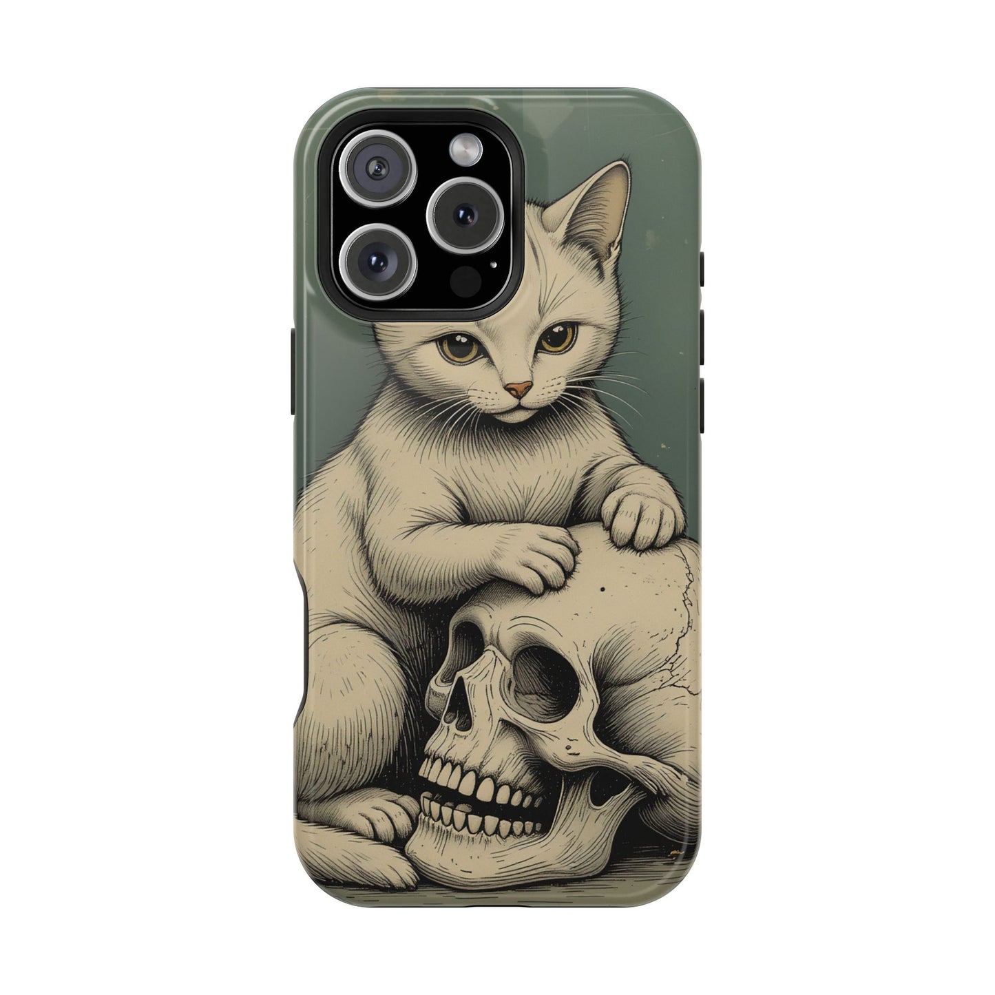 Cat & Skull MagSafe® iPhone Tough Case Dual Layer Robust