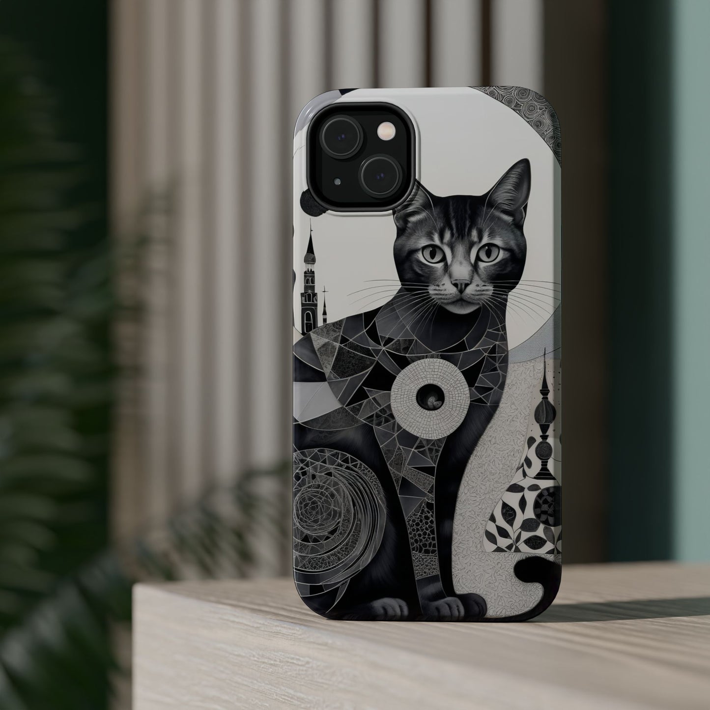 Abstract Cat MagSafe® iPhone Tough Case Dual Layer Robust