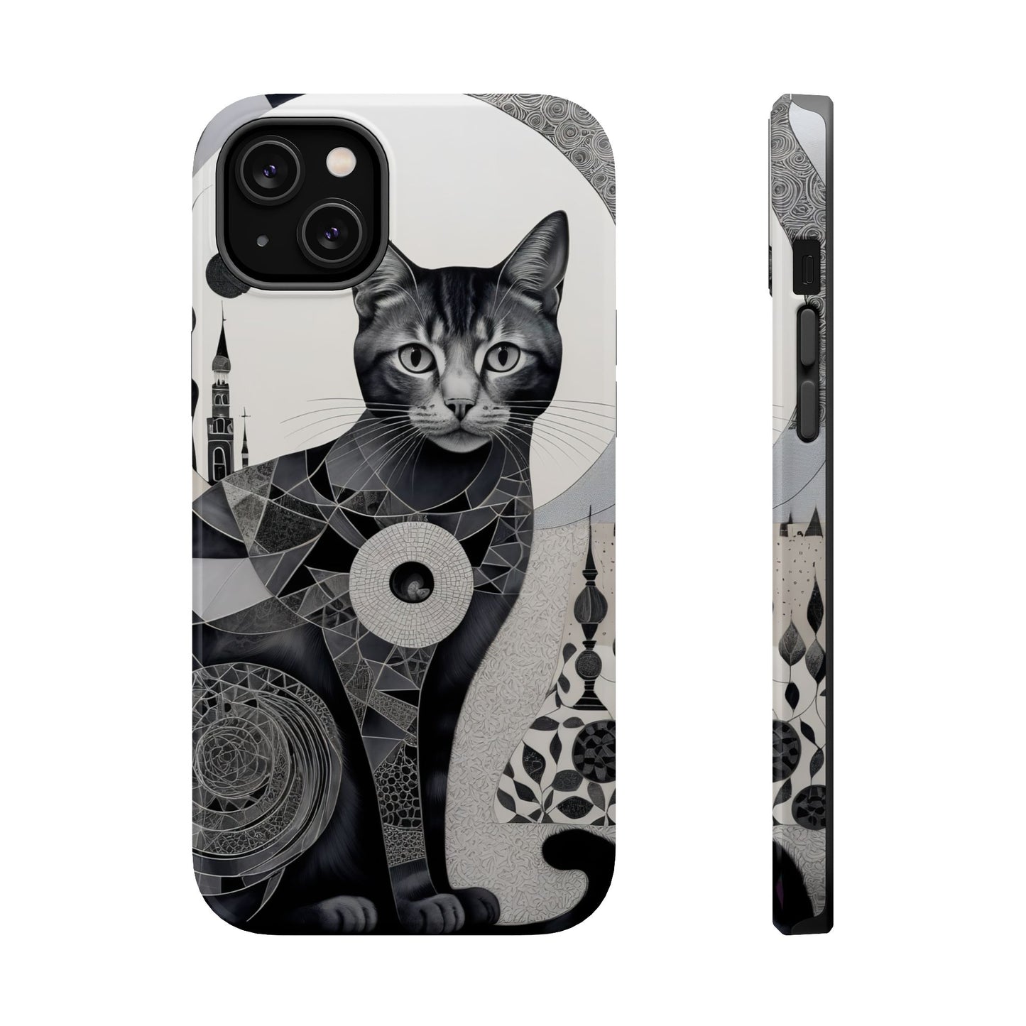 Abstract Cat iPhone Tough Case - Dual Layer Protection
