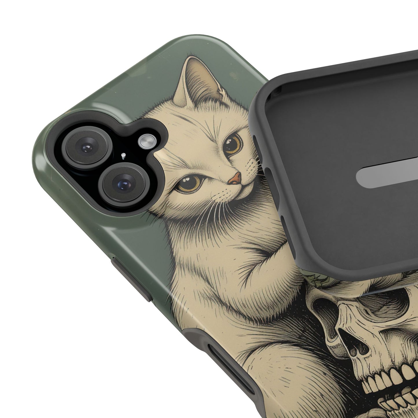 Cat & Skull MagSafe® iPhone Tough Case Dual Layer Robust