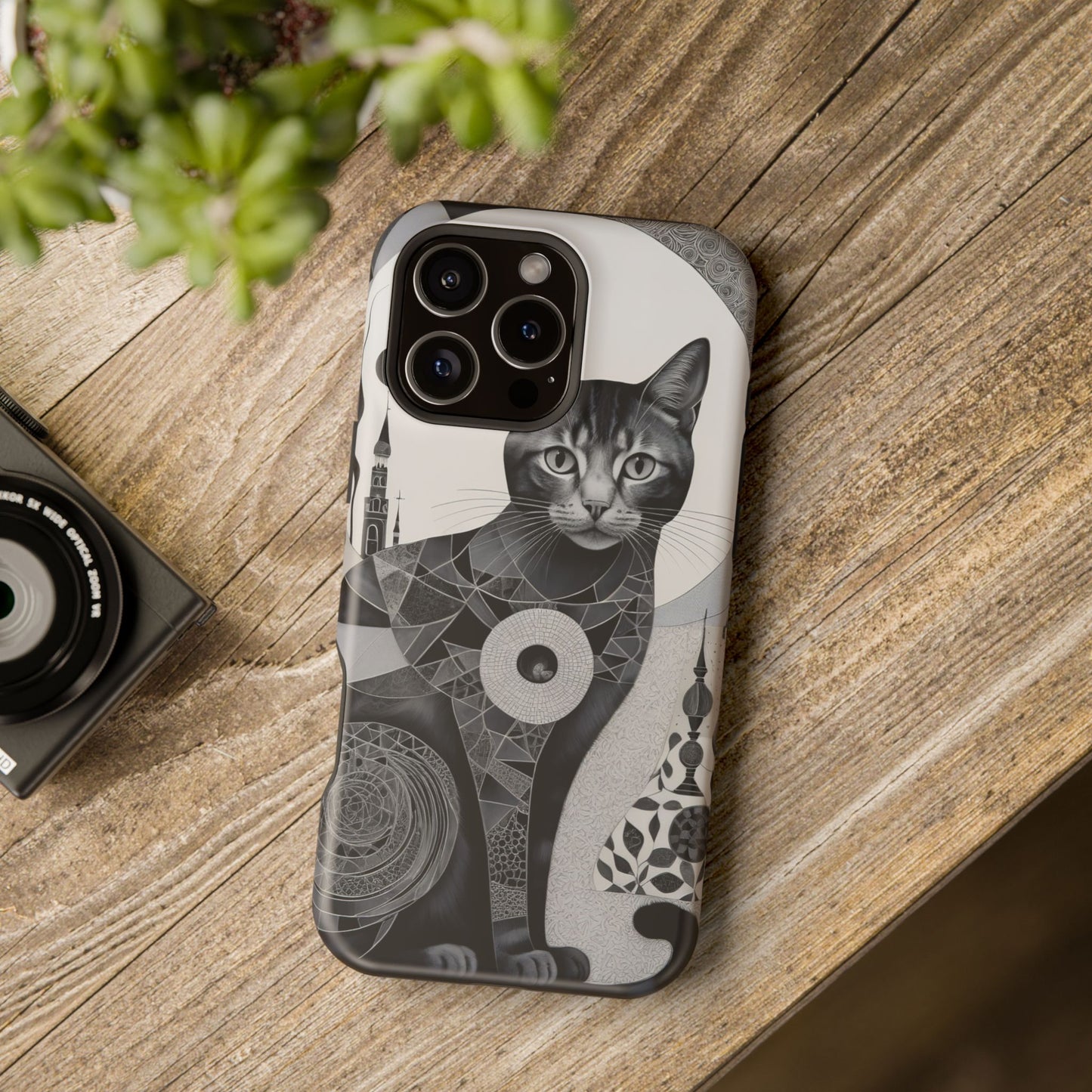 Abstract Cat MagSafe® iPhone Tough Case Dual Layer Robust