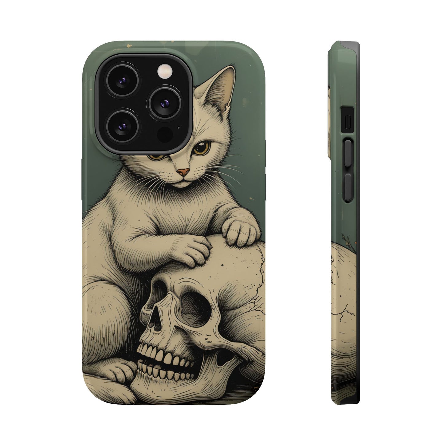 Cat & Skull MagSafe® iPhone Tough Case Dual Layer Robust