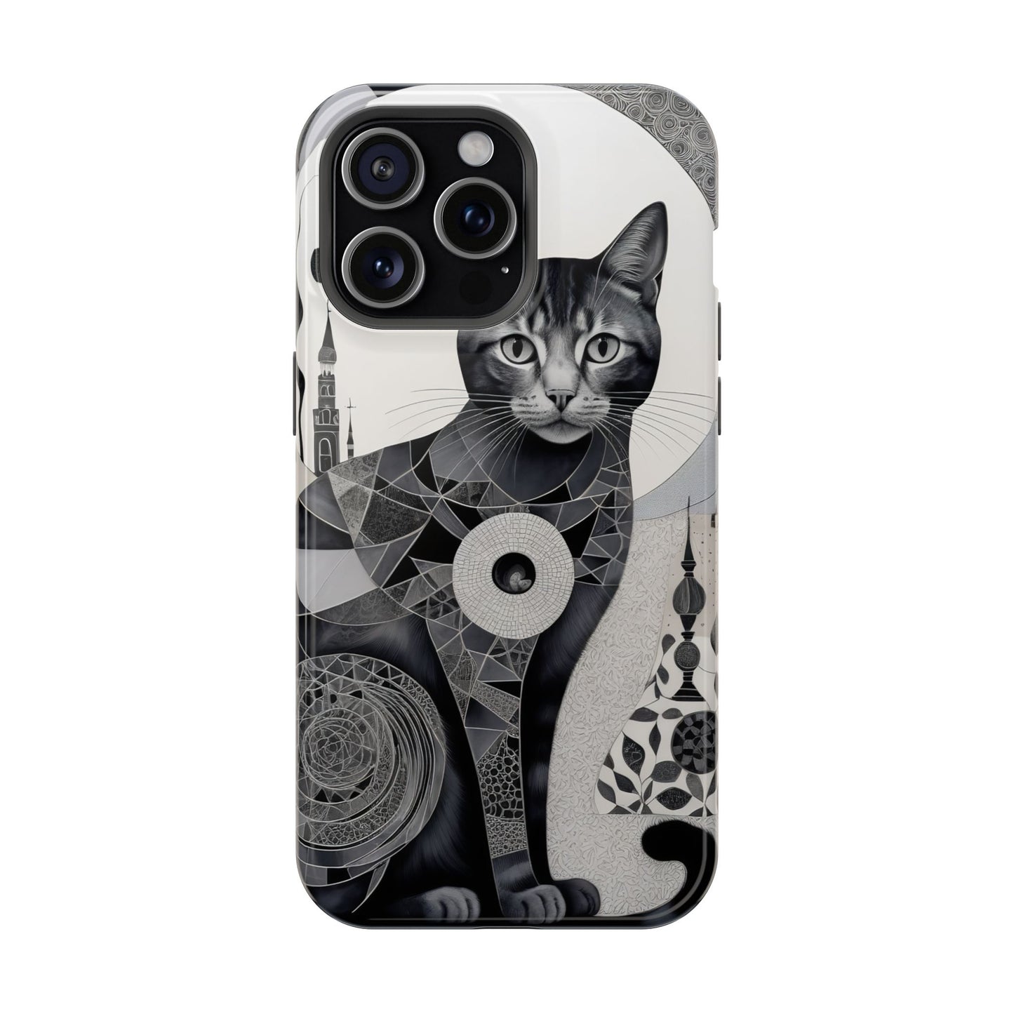 Abstract Cat MagSafe® iPhone Tough Case Dual Layer Robust