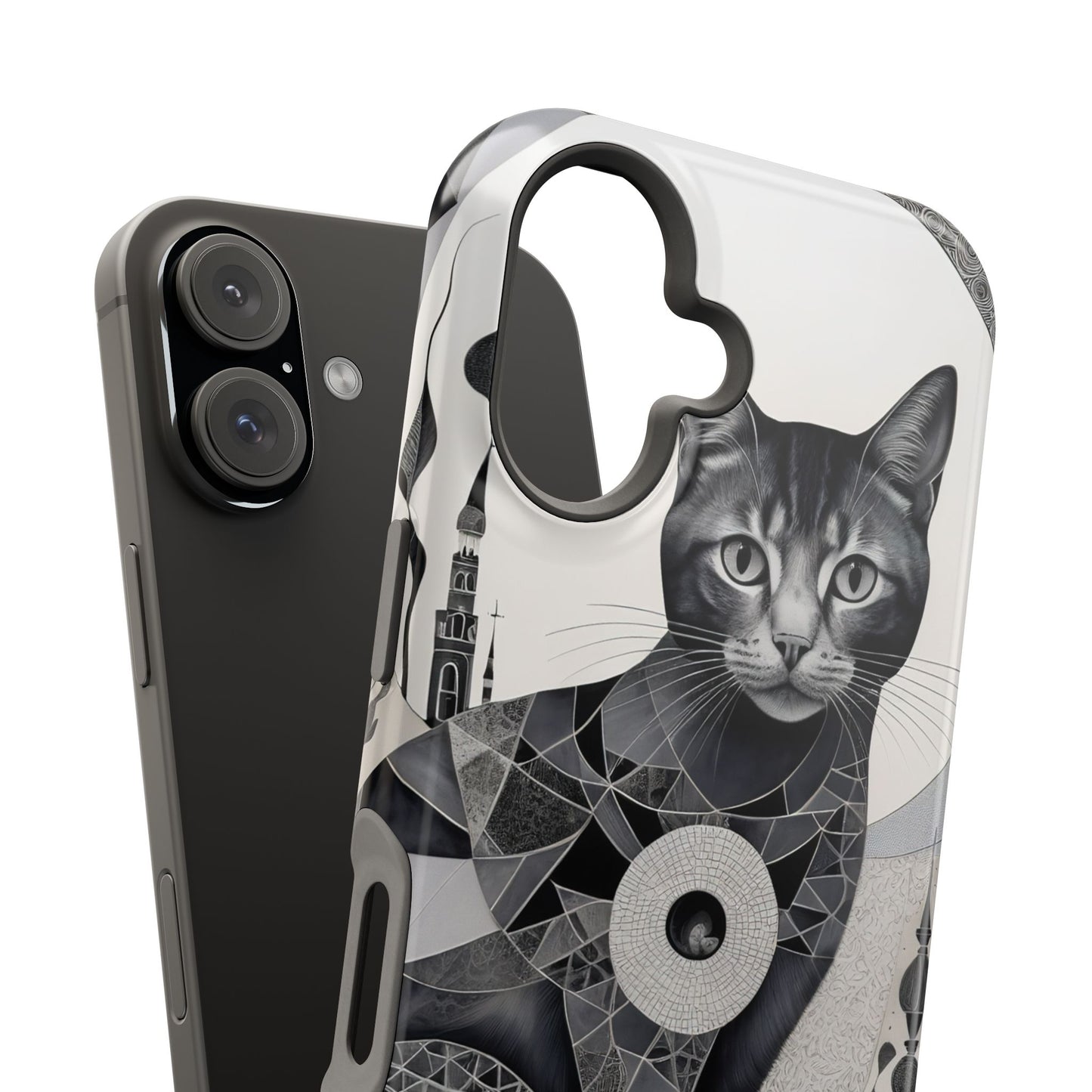 Abstract Cat MagSafe® iPhone Tough Case Dual Layer Robust
