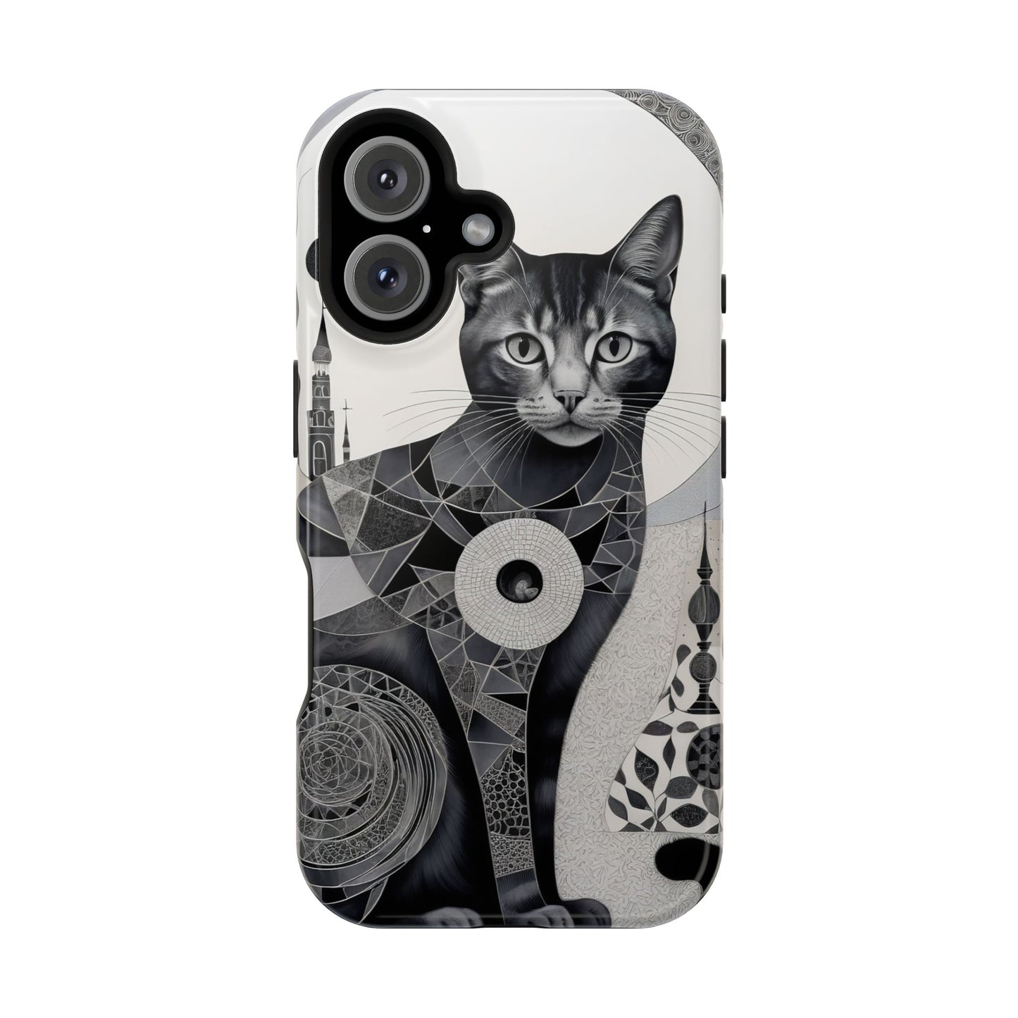 Abstract Cat MagSafe® iPhone Tough Case Dual Layer Robust