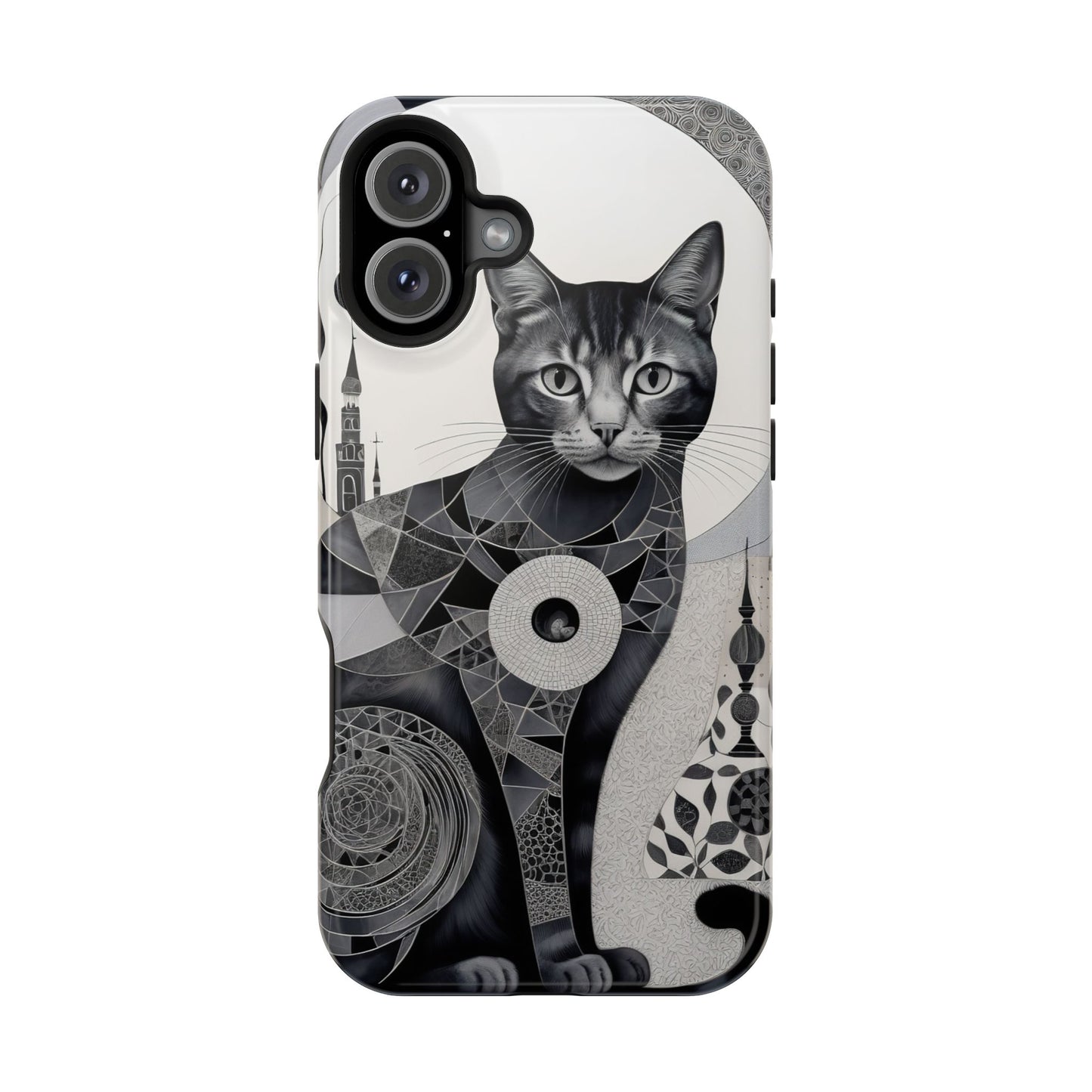 Abstract Cat MagSafe® iPhone Tough Case Dual Layer Robust