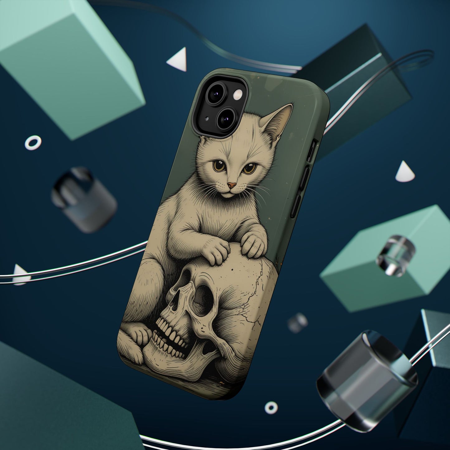 Cat & Skull MagSafe® iPhone Tough Case Dual Layer Robust