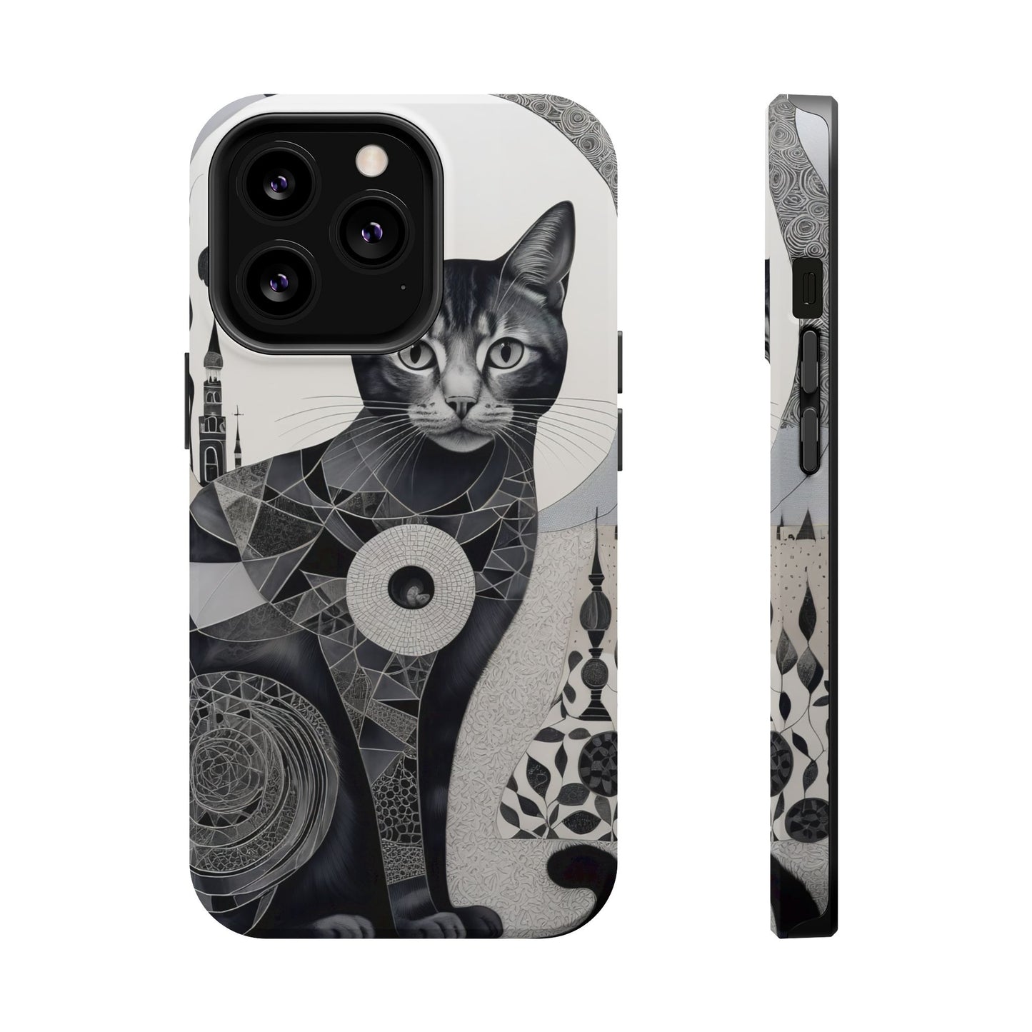 Abstract Cat MagSafe® iPhone Tough Case Dual Layer Robust