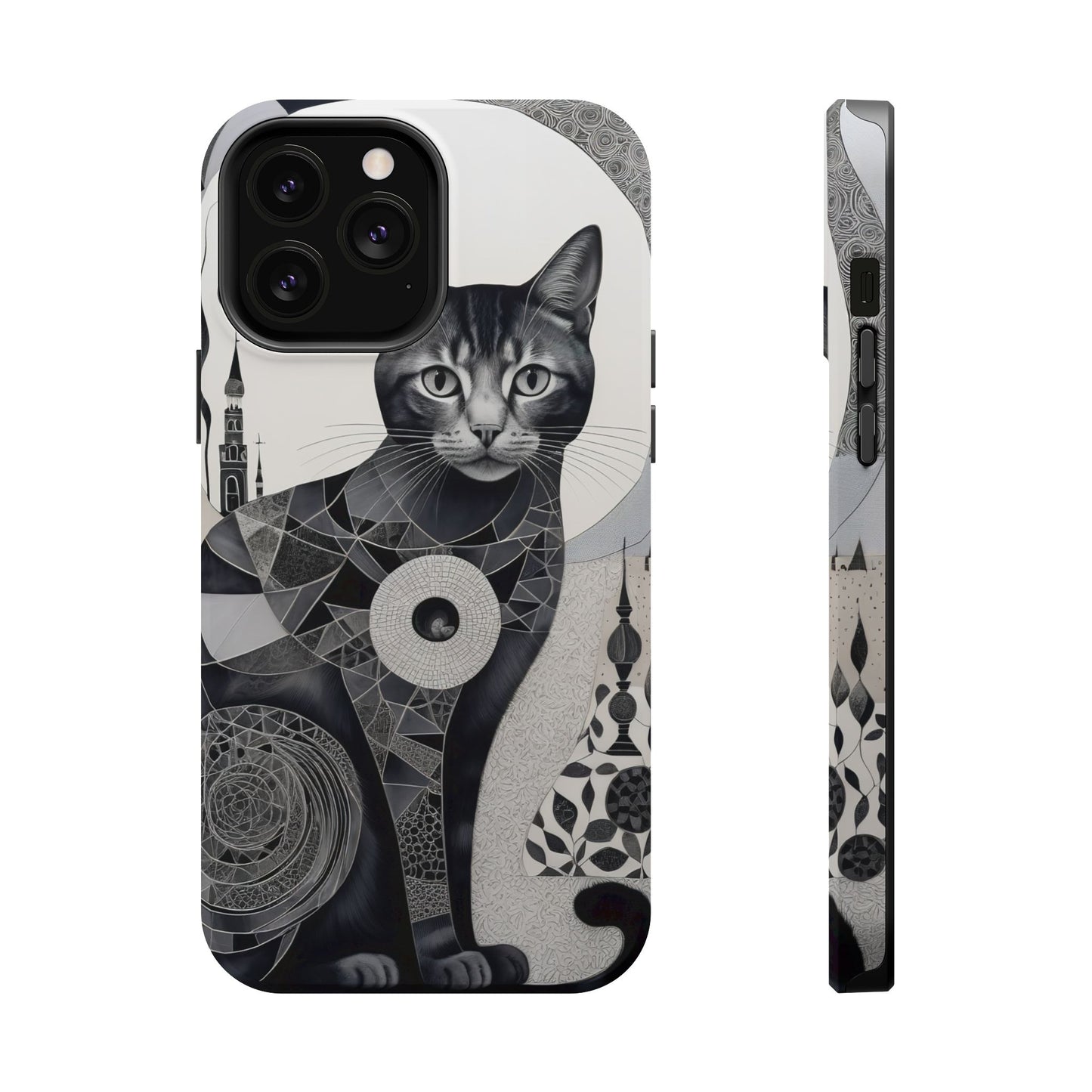 Abstract Cat MagSafe® iPhone Tough Case Dual Layer Robust