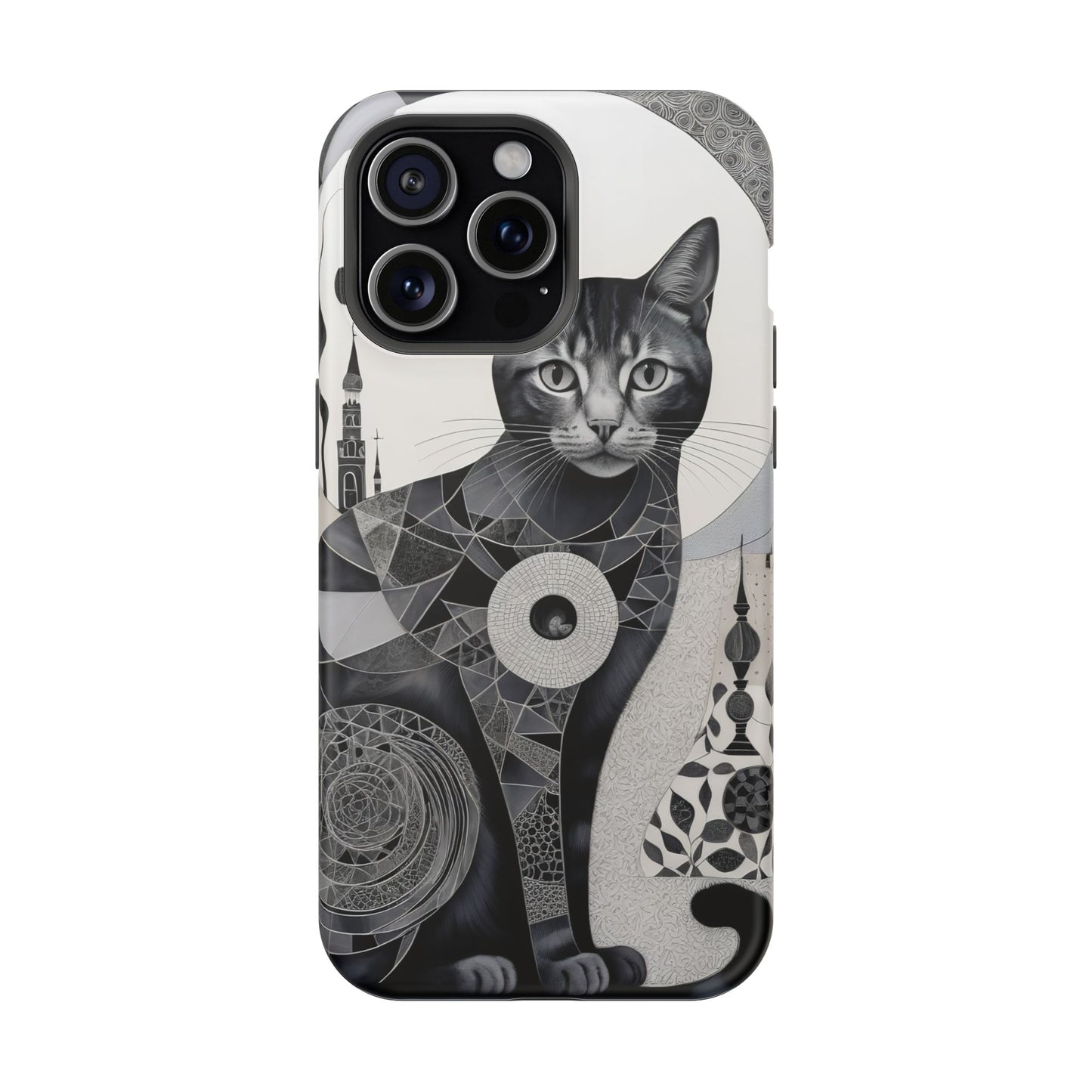 Abstract Cat MagSafe® iPhone Tough Case Dual Layer Robust