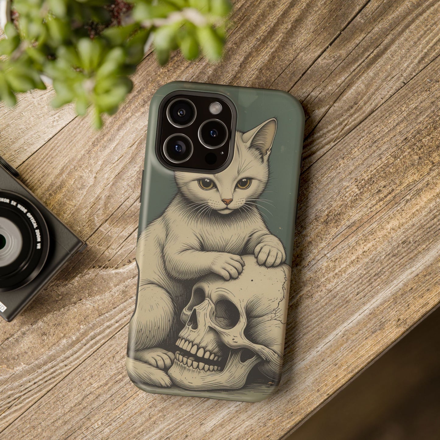 Cat & Skull MagSafe® iPhone Tough Case Dual Layer Robust