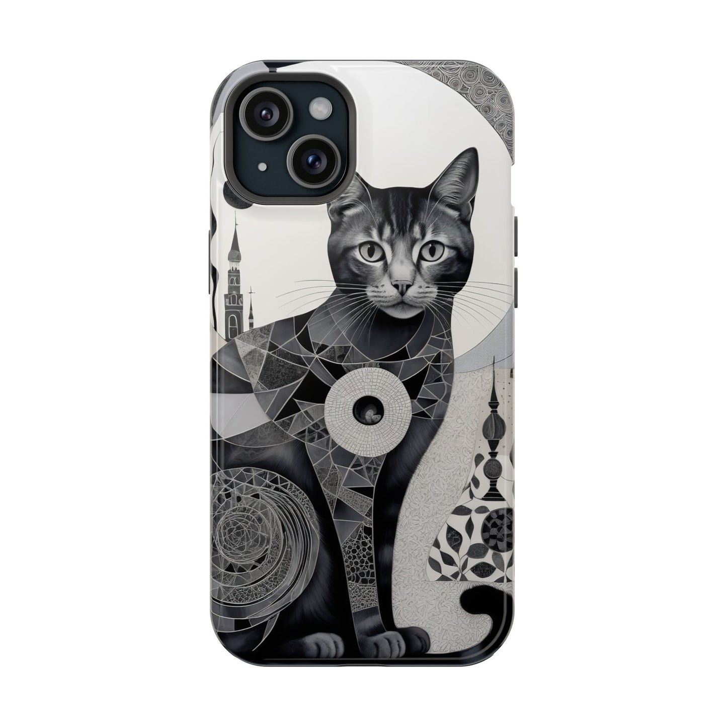 Abstract Cat MagSafe® iPhone Tough Case Dual Layer Robust