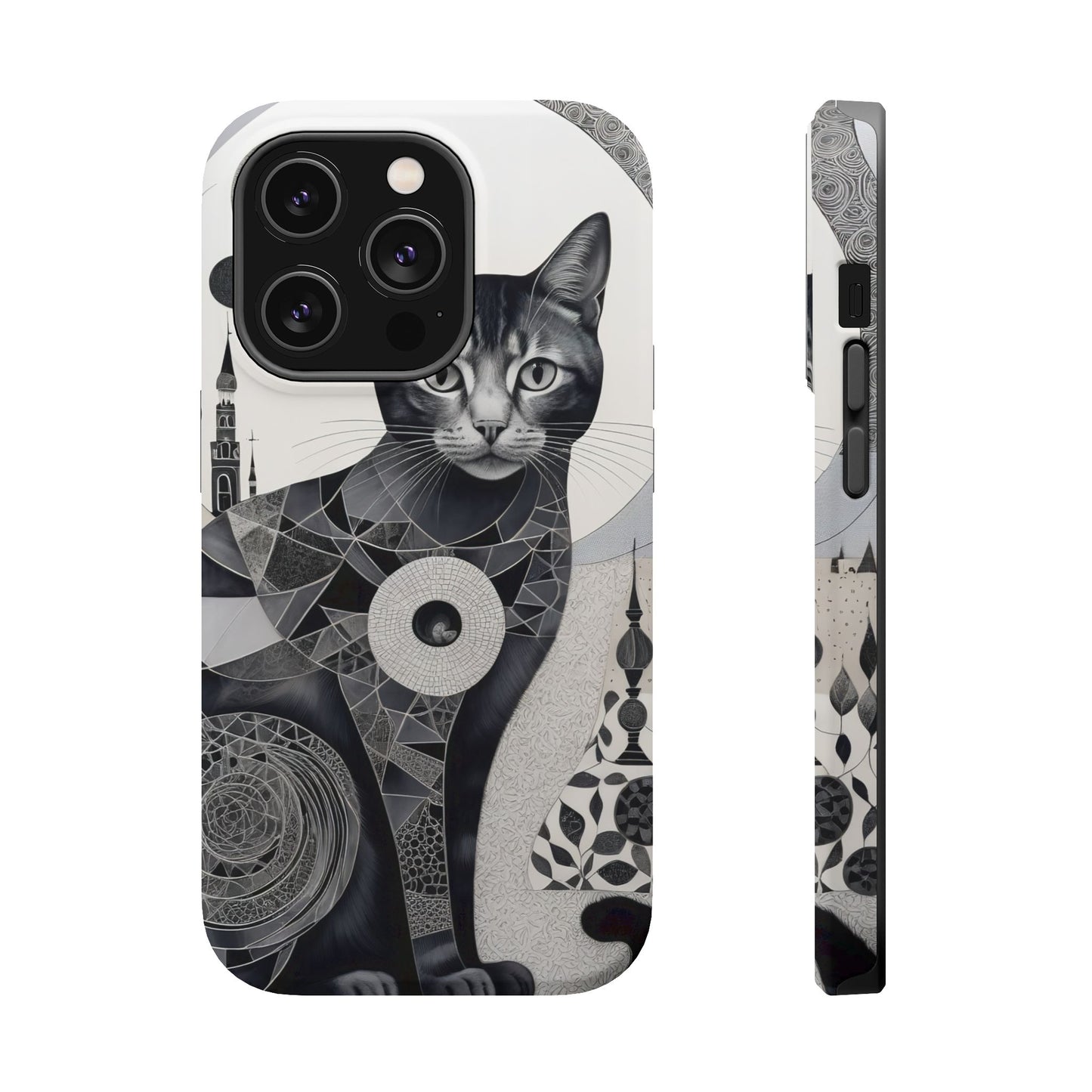 Abstract Cat iPhone Tough Case - Dual Layer Protection