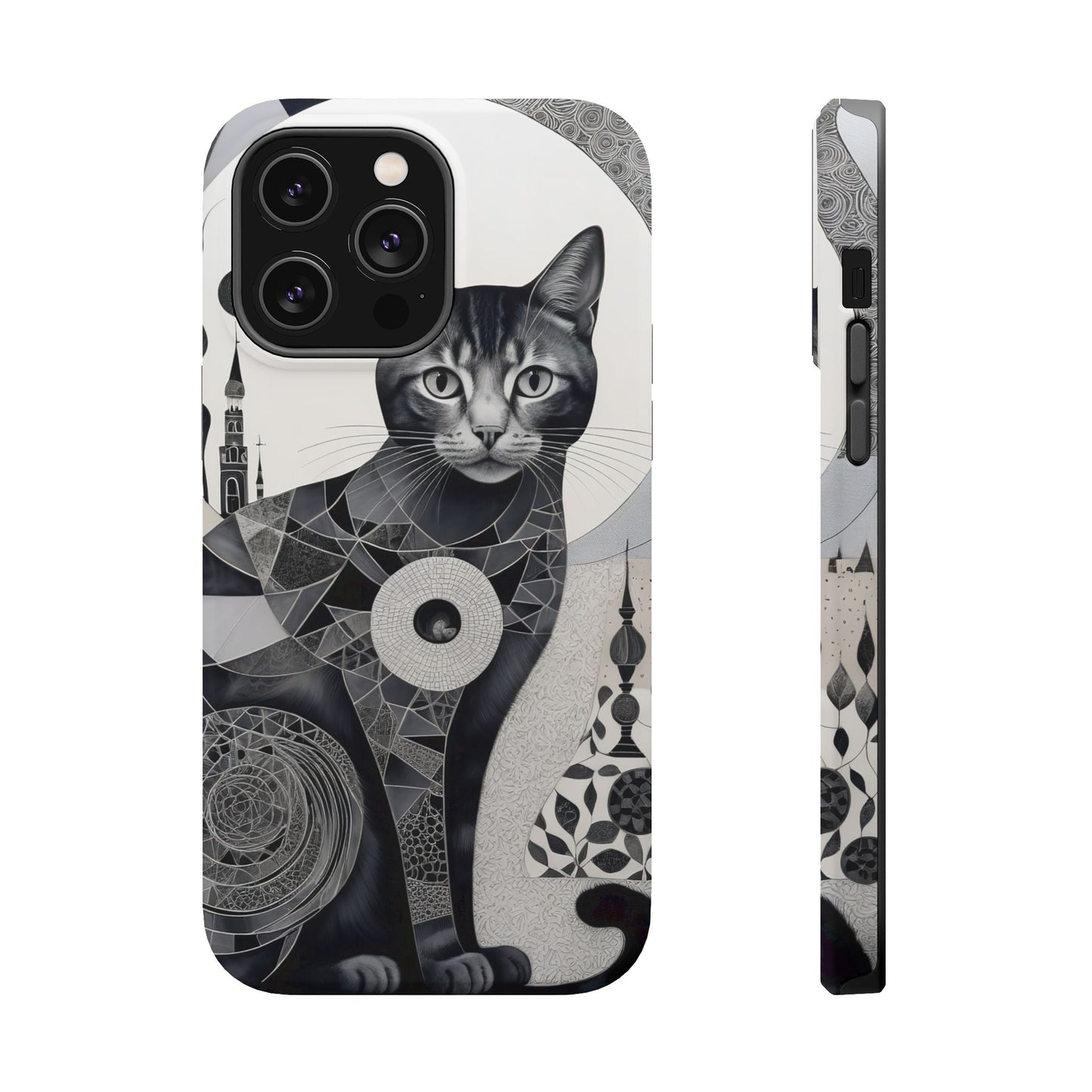 Abstract Cat iPhone Tough Case - Dual Layer Protection