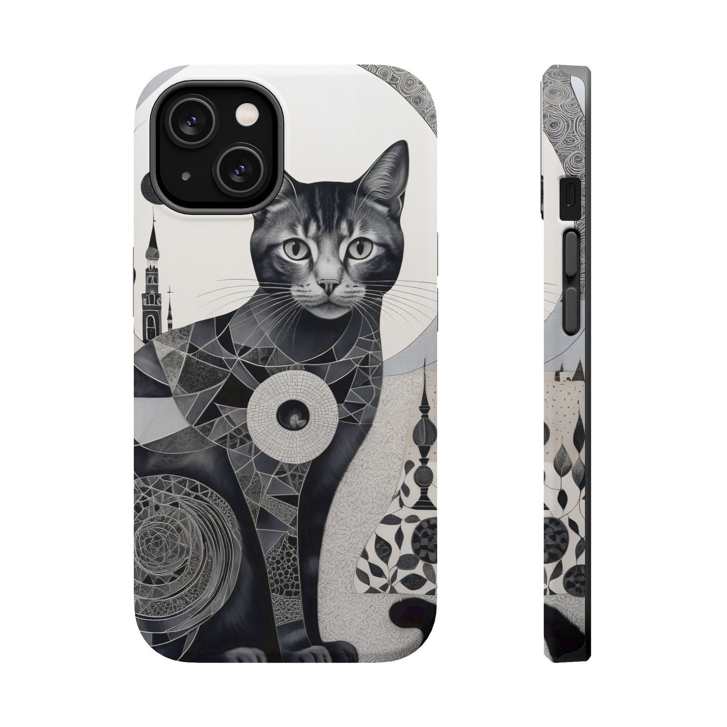 Abstract Cat iPhone Tough Case - Dual Layer Protection