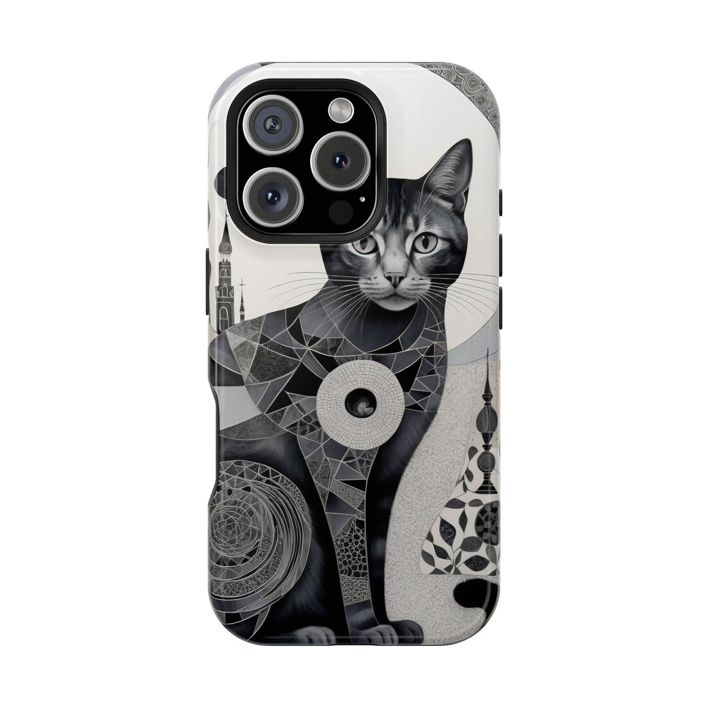 Abstract Cat MagSafe® iPhone Tough Case Dual Layer Robust
