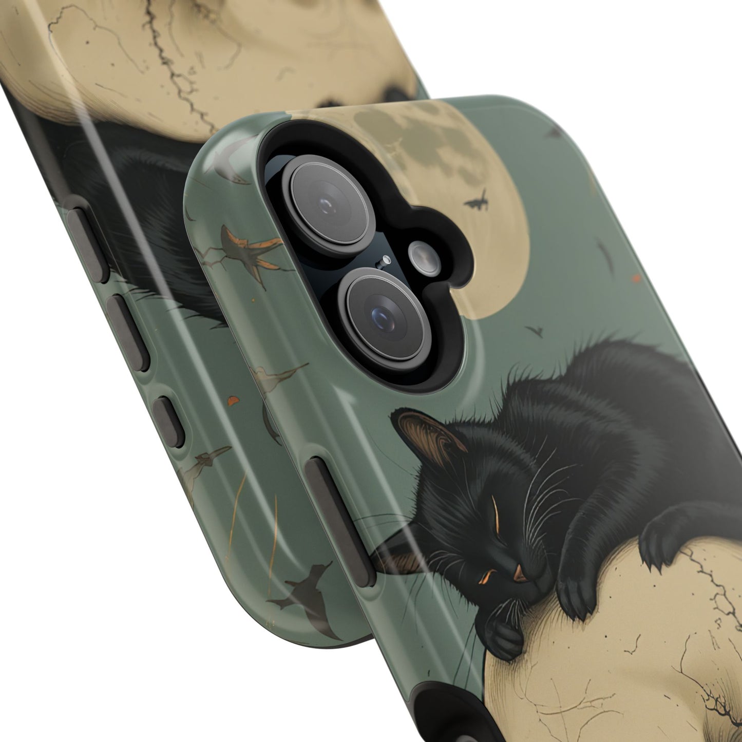 Cat on Skull MagSafe® iPhone Tough Case Dual Layer Robust