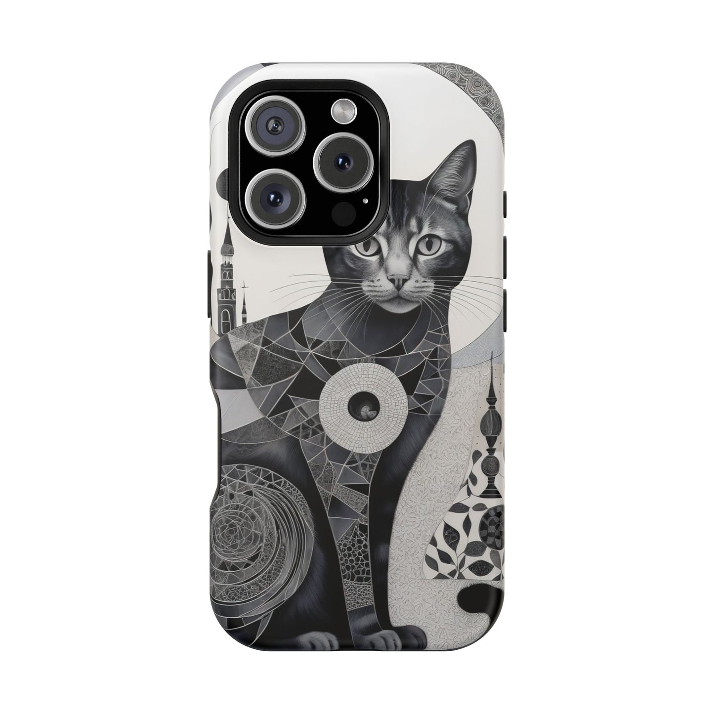 Abstract Cat MagSafe® iPhone Tough Case Dual Layer Robust
