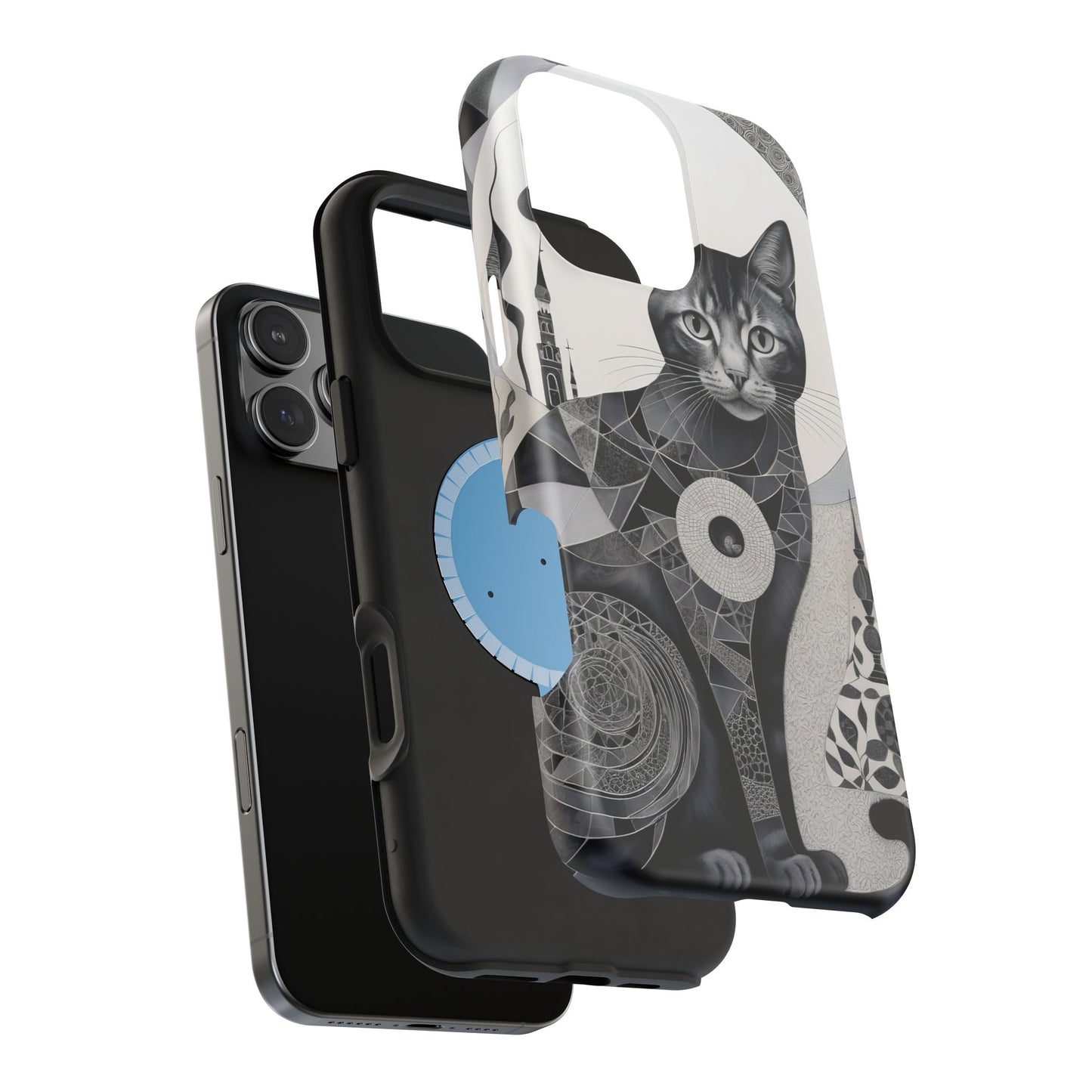 Abstract Cat MagSafe® iPhone Tough Case Dual Layer Robust