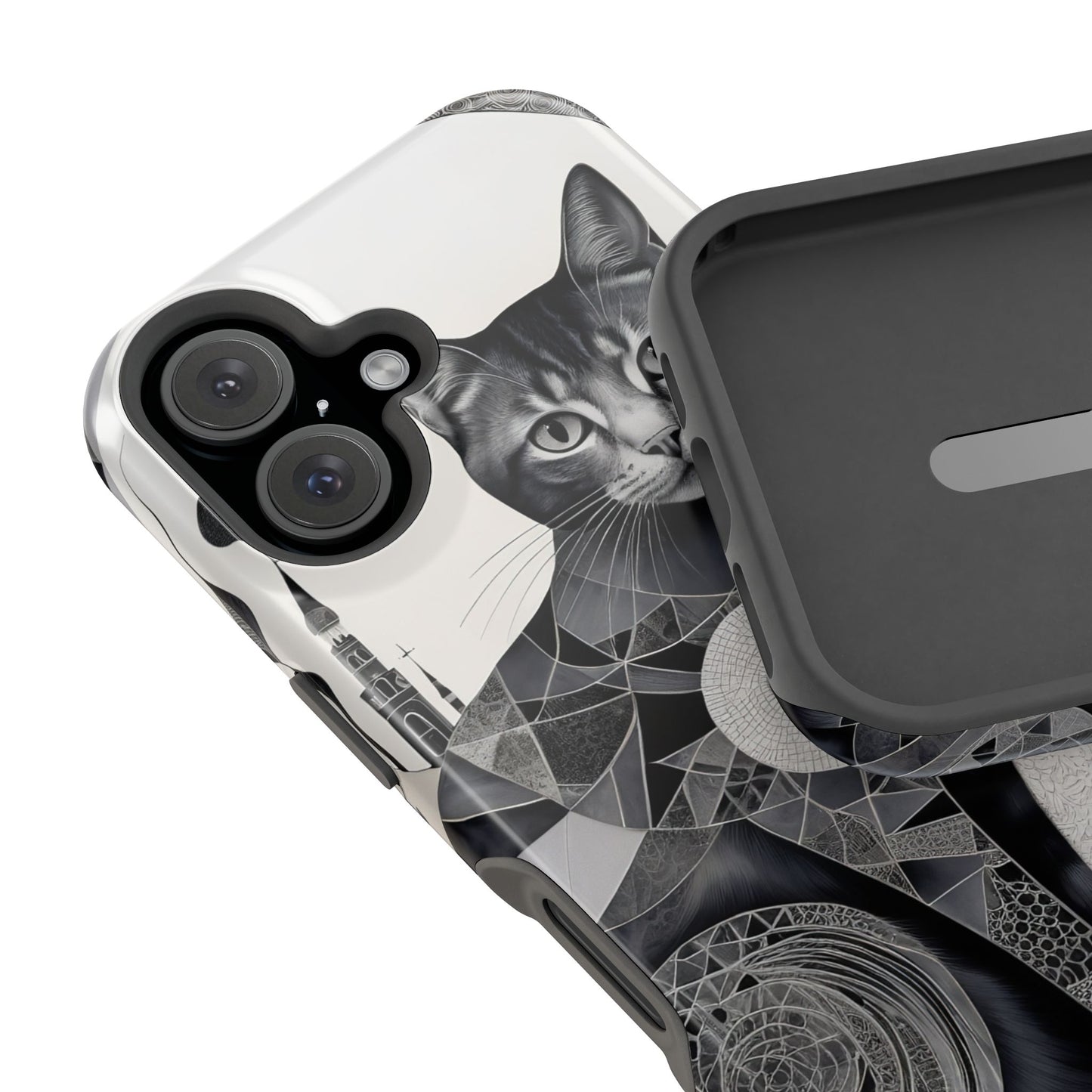 Abstract Cat MagSafe® iPhone Tough Case Dual Layer Robust