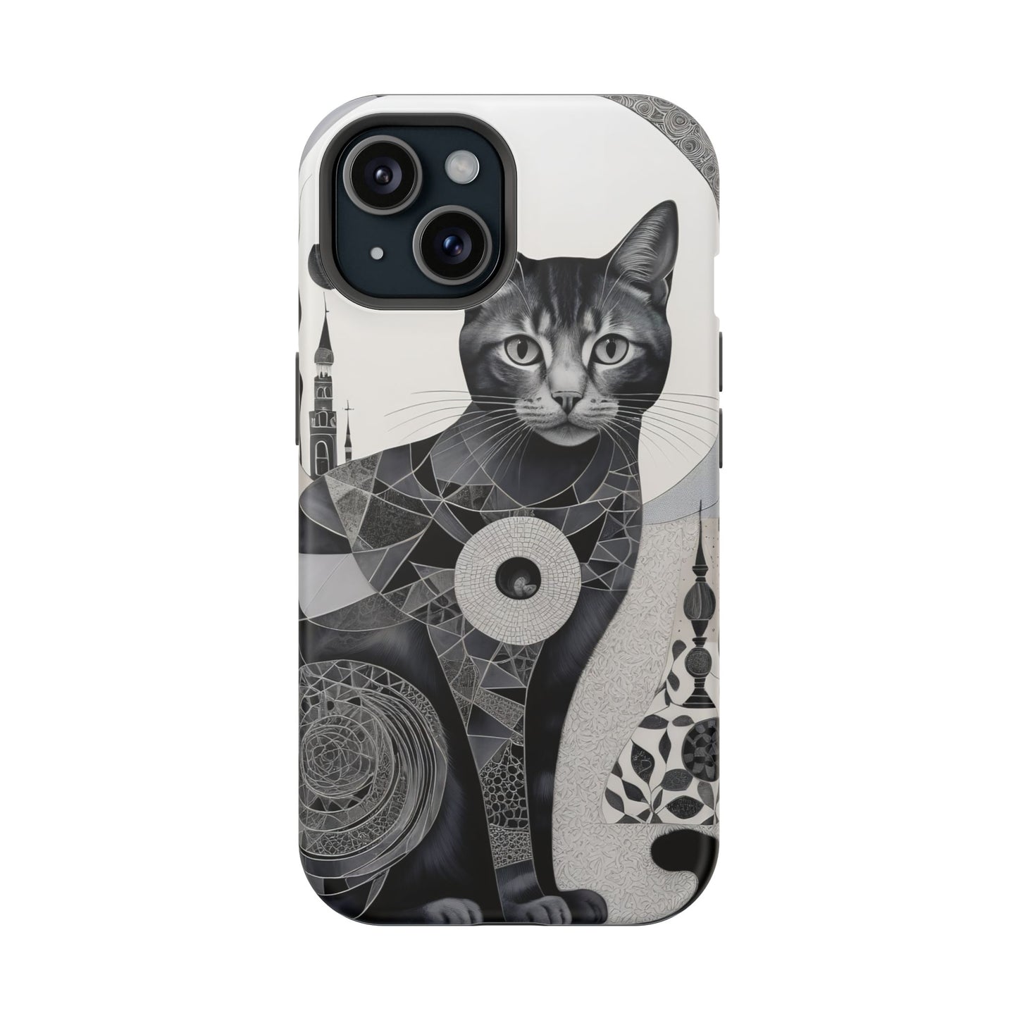 Abstract Cat MagSafe® iPhone Tough Case Dual Layer Robust