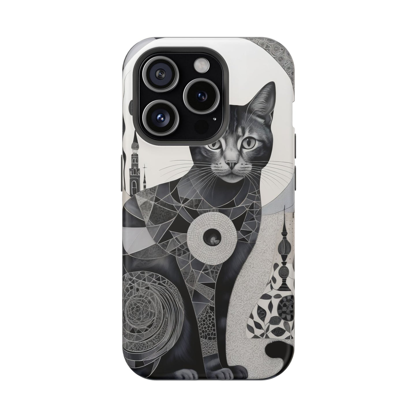 Abstract Cat MagSafe® iPhone Tough Case Dual Layer Robust