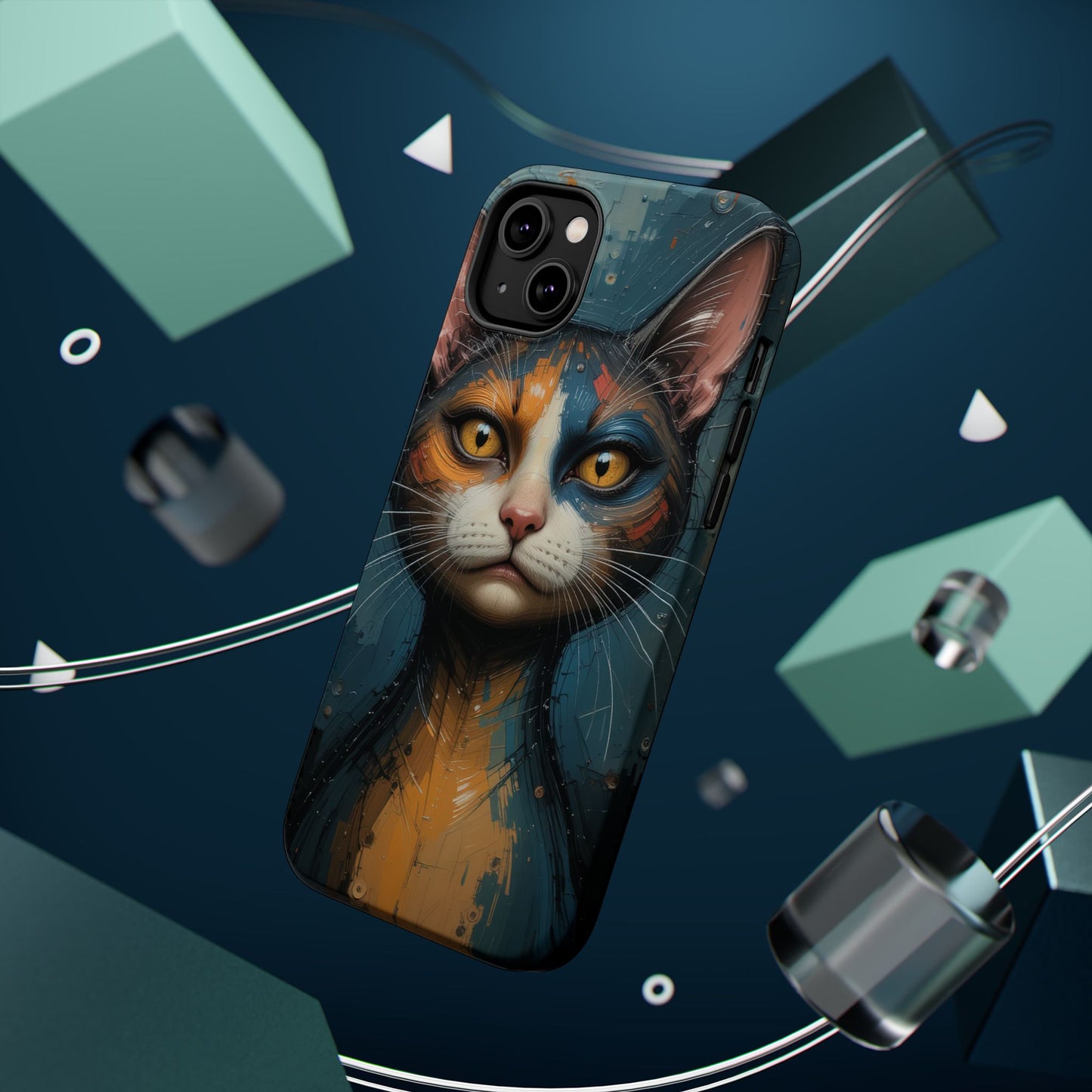 Cat Painting MagSafe® iPhone Tough Case Dual Layer Robust