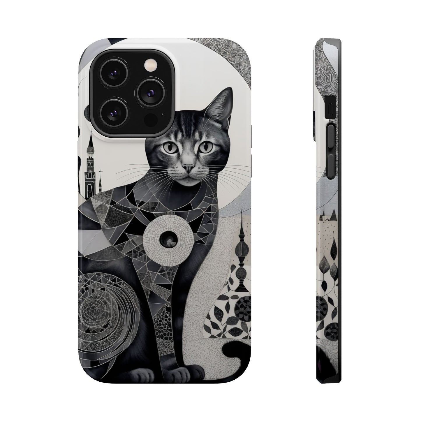 Abstract Cat iPhone Tough Case - Dual Layer Protection