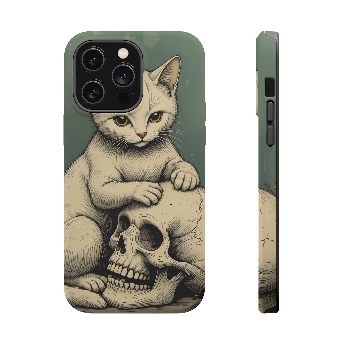 Cat & Skull MagSafe® iPhone Tough Case Dual Layer Robust